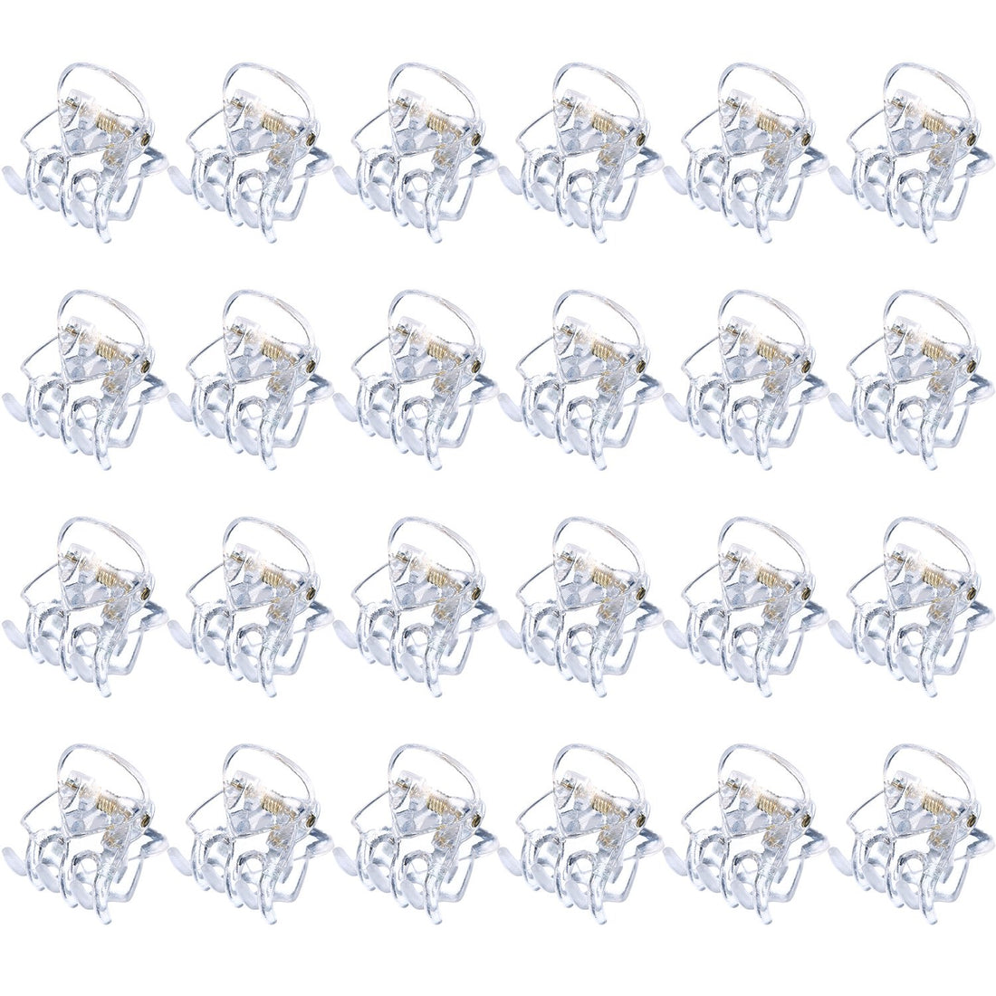 Clear: Hotop 24 Pieces Mini Hair Clips Plastic Hair Claws Pins Clamps For Girls And Women (Clear)