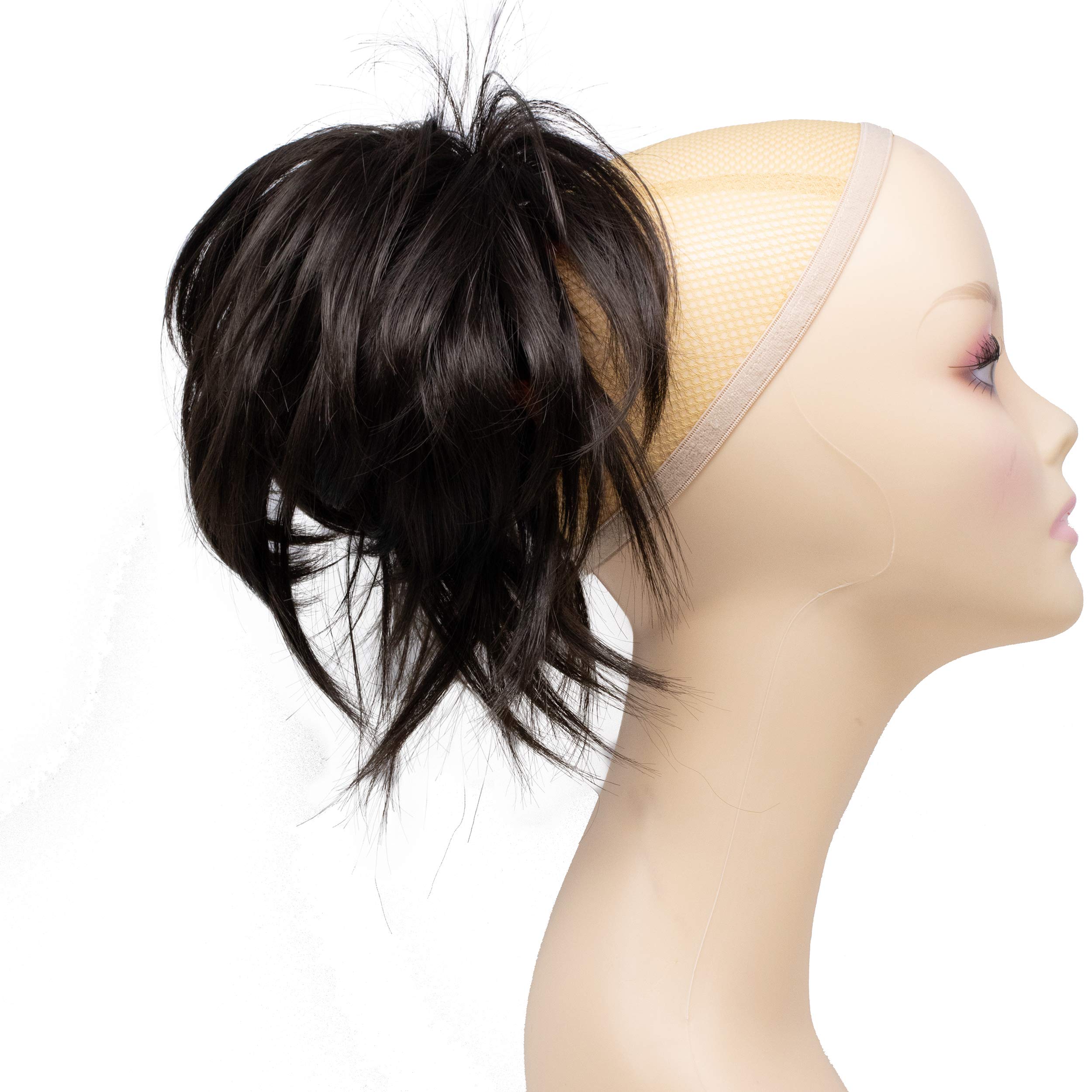 Onedor® 12 Inch Adjustable Messy Style Ponytail Hair Extension Synthetic Hair-Piece with Jaw Claw (4# Dark Brown)