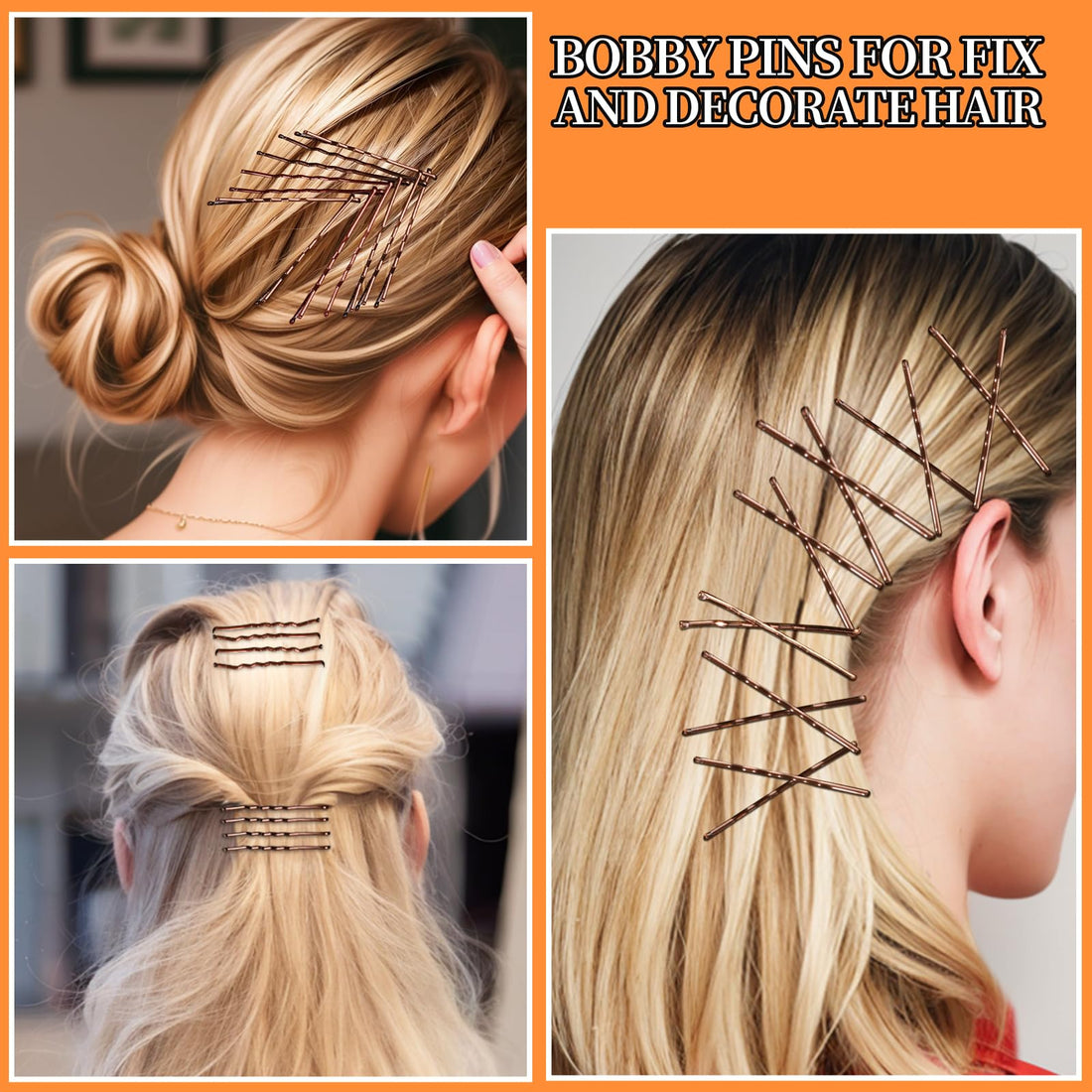 Teenitor 100Pcs Bobby Pins, Bobby Pins Brown Hair 50pcs Brown Bobby Pins 50pcs Hair Pins, Hair Pins for Women Bobby Pins for Women 2inch