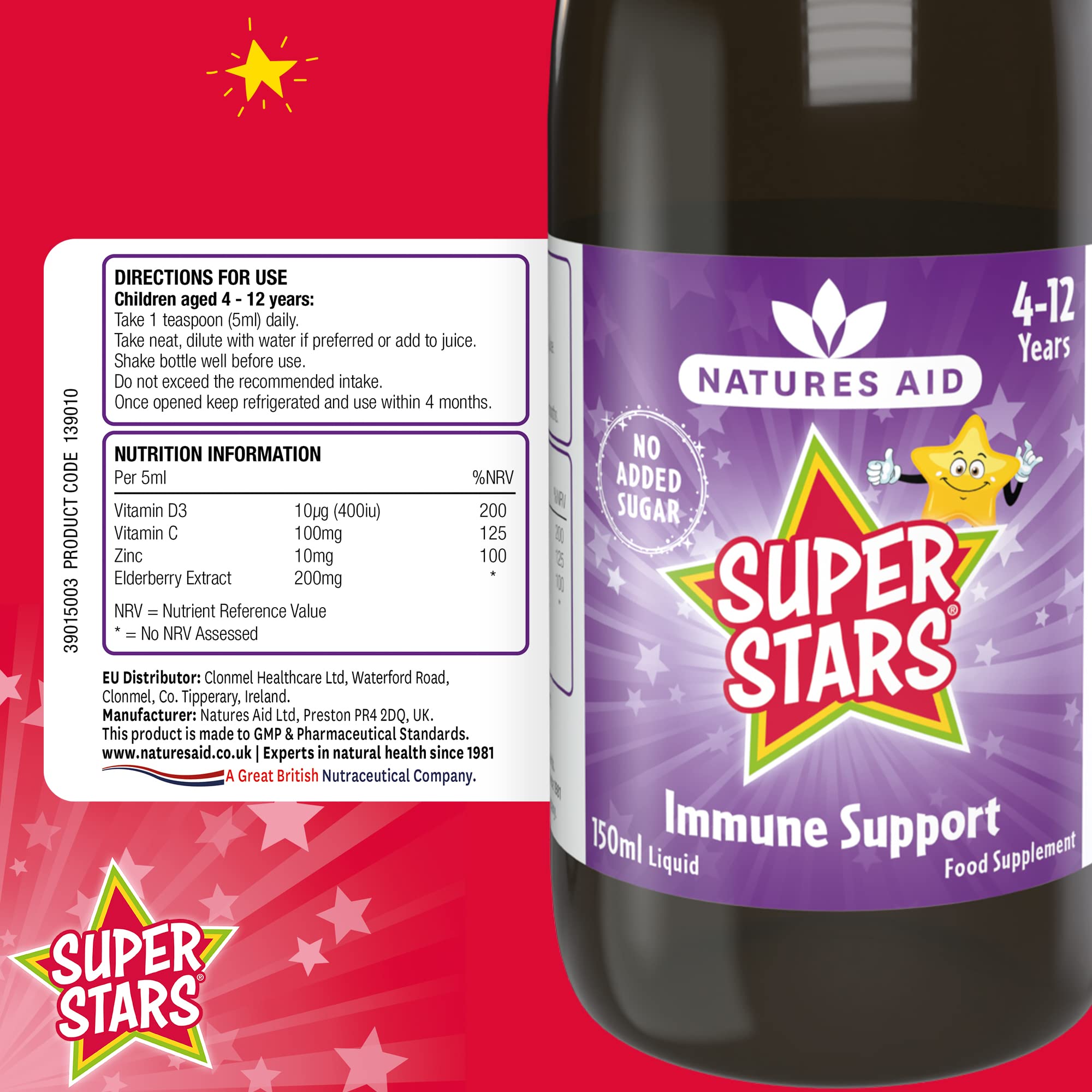 NATURES AID Super Starz Immune Support, 150 ML