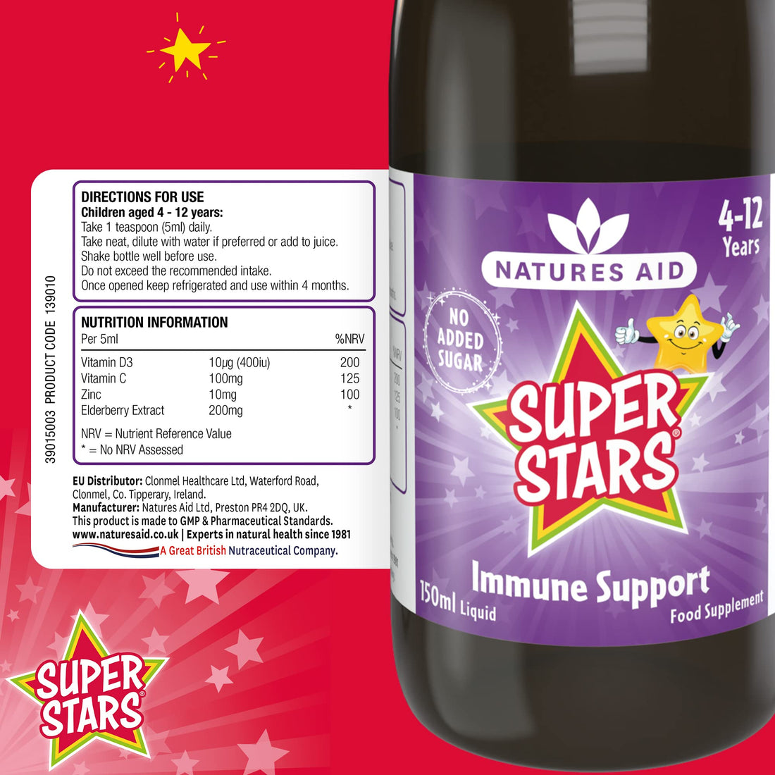 NATURES AID Super Starz Immune Support, 150 ML
