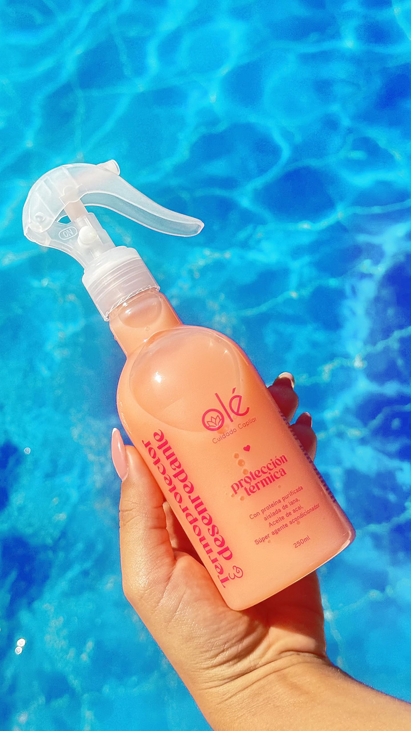 OLÉ Detangling Thermoprotector | Termoprotector capilar 250 ml, 100% Organic | Hair thermoprotector With Açaí Oil.