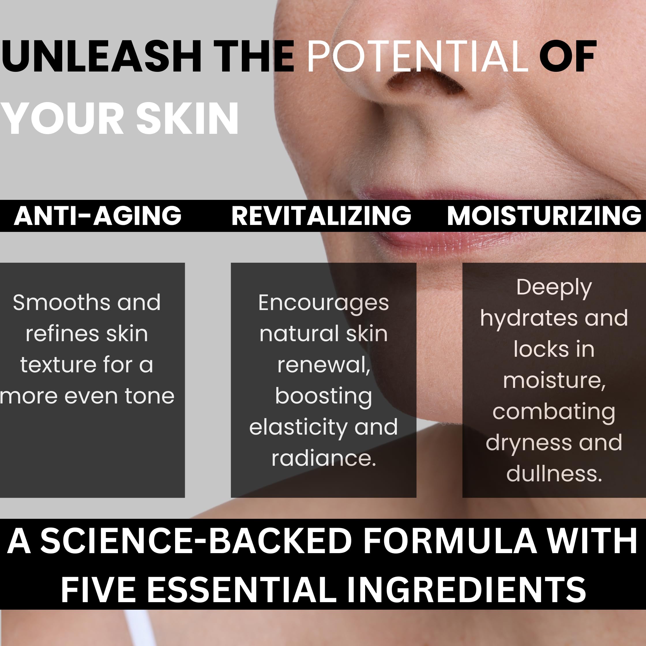 92 Degrees Super 5 Anti-Aging Face Cream, 1.7 Fl Oz, with Vitamin C, Hyaluronic Acid, Collagen, Niacinamide, Fragrance Free