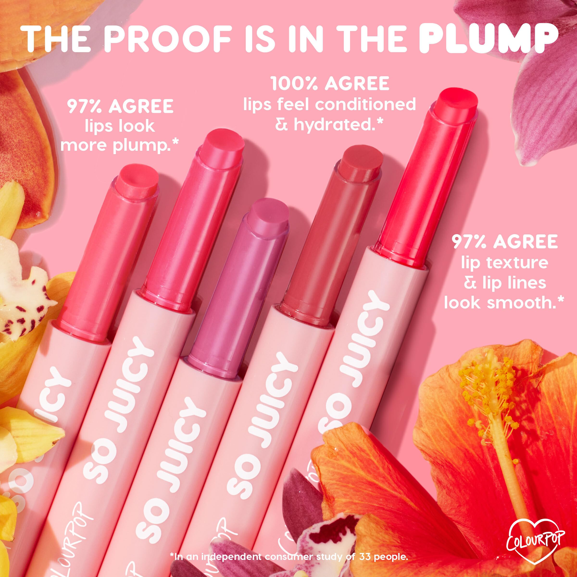 ColourPop So Juicy Plumping Lip Gloss Balm - Hydrating Lip Gloss & Balm Hybrid with Peptides - Non-Sticky Formula - Visibly Plumps Lips & Delivers Buildable Color - Passenger Princess (0.07 oz)