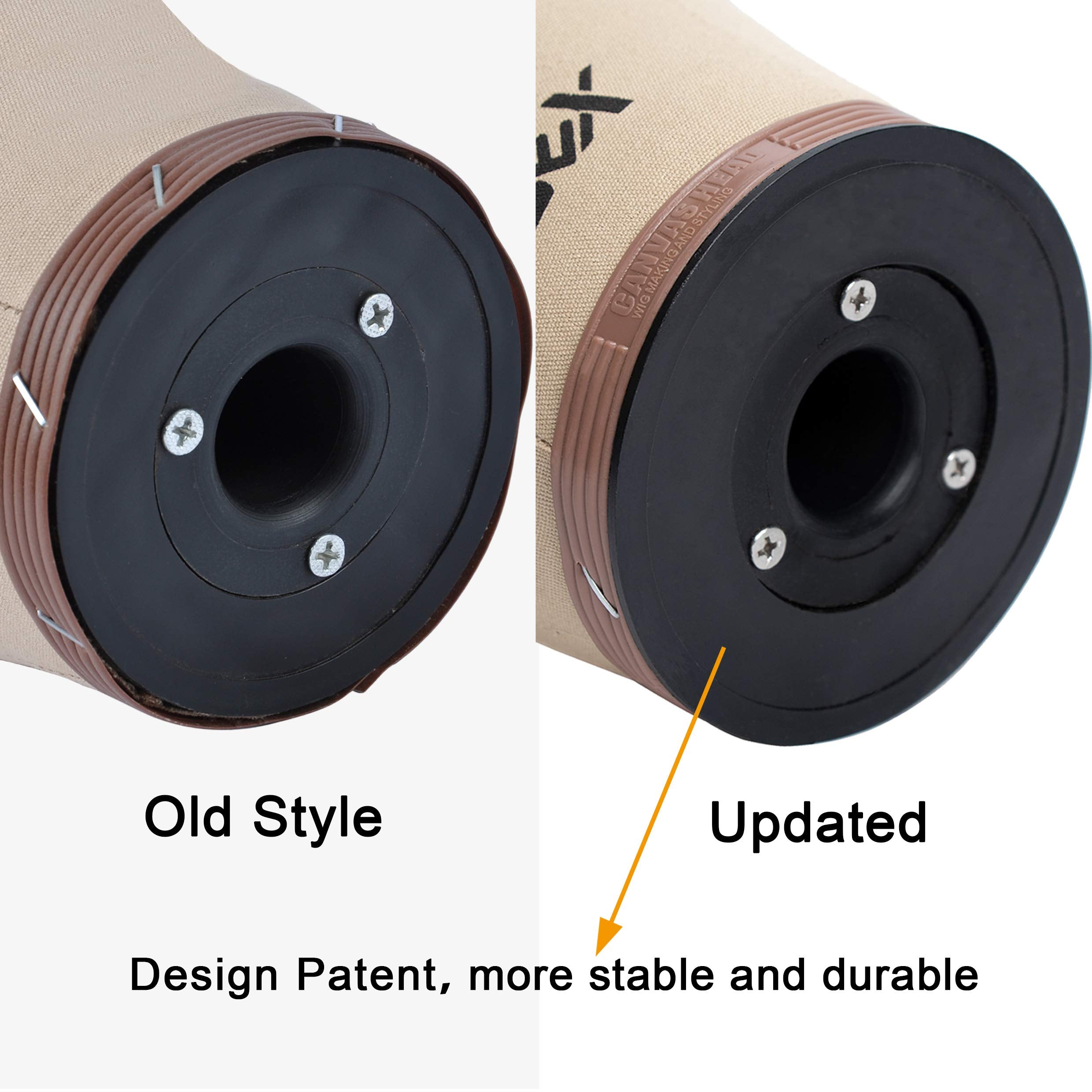 gexworldwide GEX Cork Canvas Block Head Mannequin Head Wig Display Styling Head With Mount Hole (Light Brown, 22)