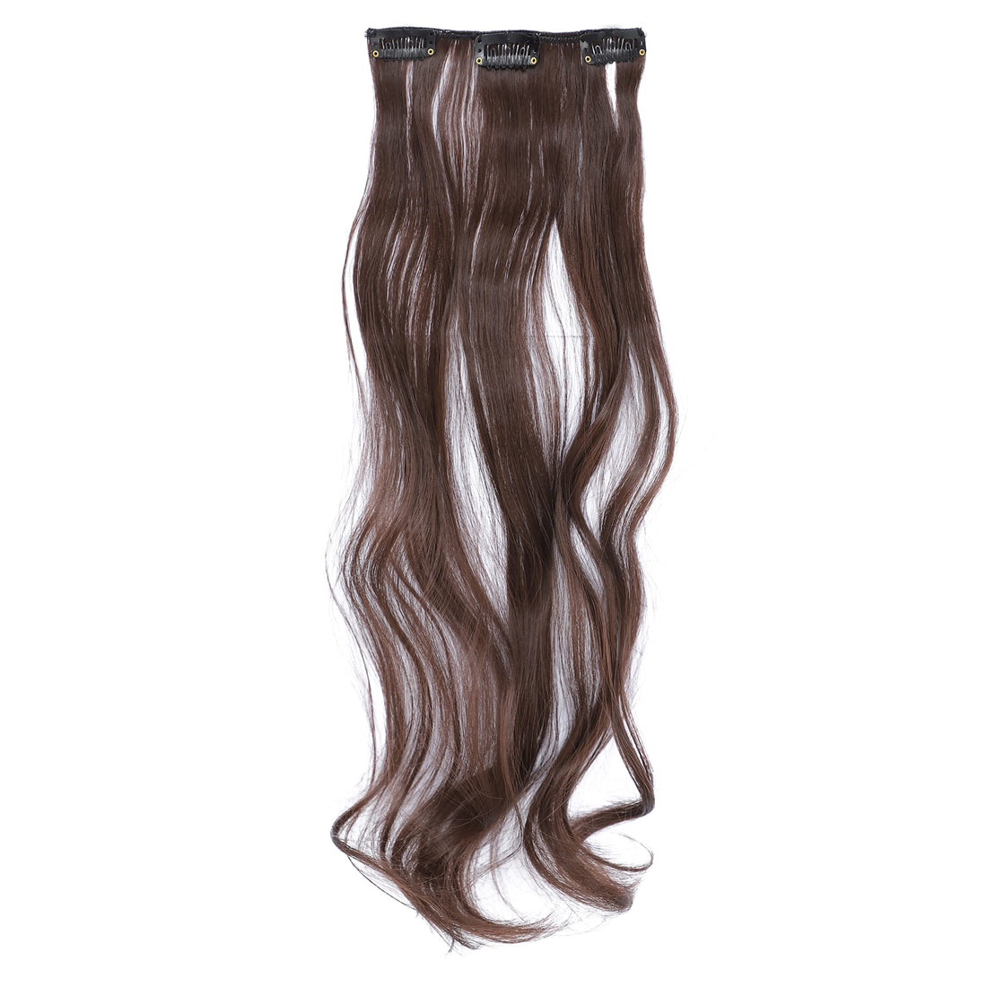 Chestnut Brown-6# : SWACC Women 20 Inches Curly Full Head 7 Separate Pieces Heat Resistance Synthetic Hair Clip in Hair Extensions (Chestnut Brown-6#)