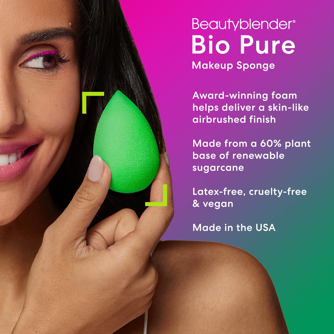 Beautyblender® | Bio Pure Beauty Blender Makeup Sponge, Super-Soft Foam Easily Blends Foundations, Powders & Creams, Made in USA, Reusable, Washable, Recyclable & Sustainable, 60% Plant Based