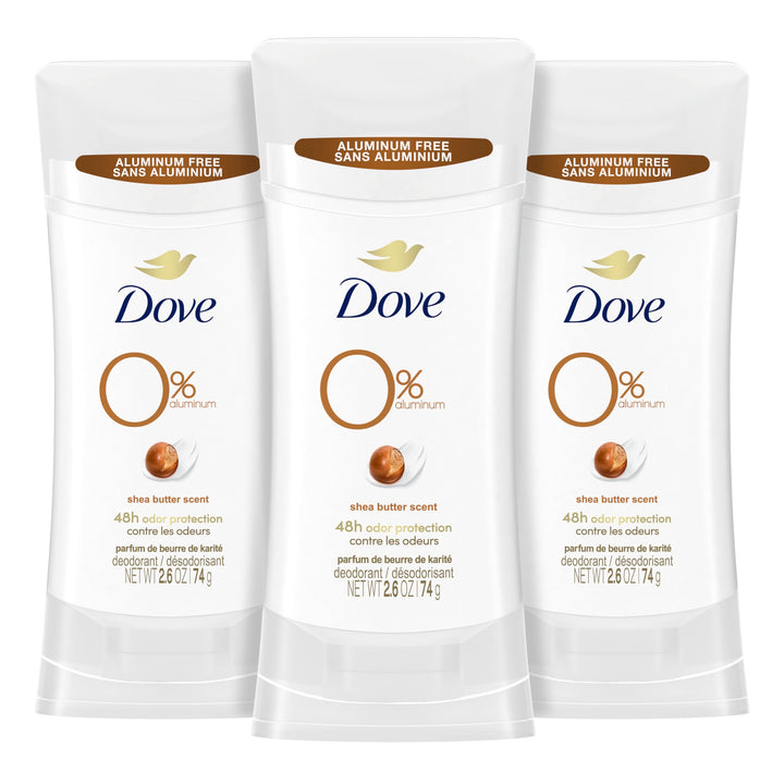 Dove Aluminum Free Deodorant 24hour Odor Protection Shea Butter Deodorant for Women 3 Count, 2.6 Ounce