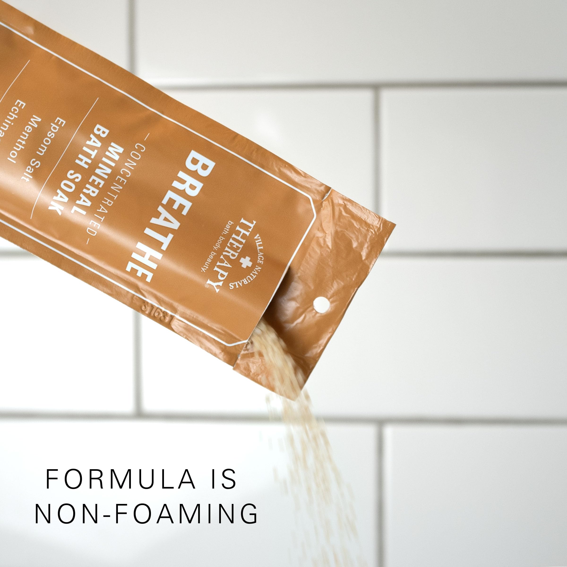 Village Naturals Therapy Breathe Concentrated Mineral Bath Soak, Lemon Mint, 2 Oz, Pack of 12