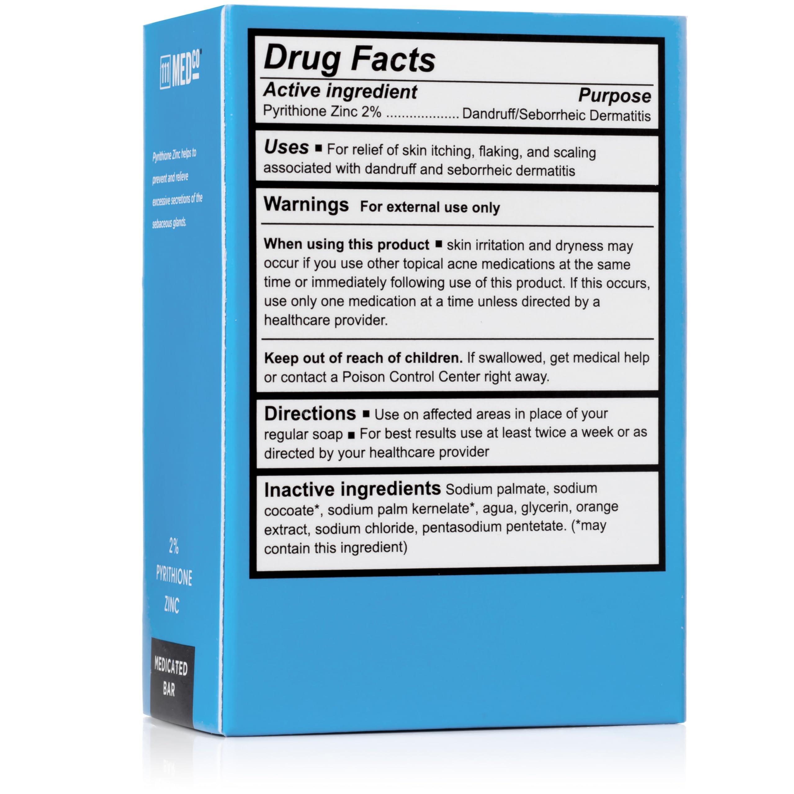 111MedCo 2% PYRITHIONE ZINC Medicated 4oz. Skin Cleansing Soap Bar