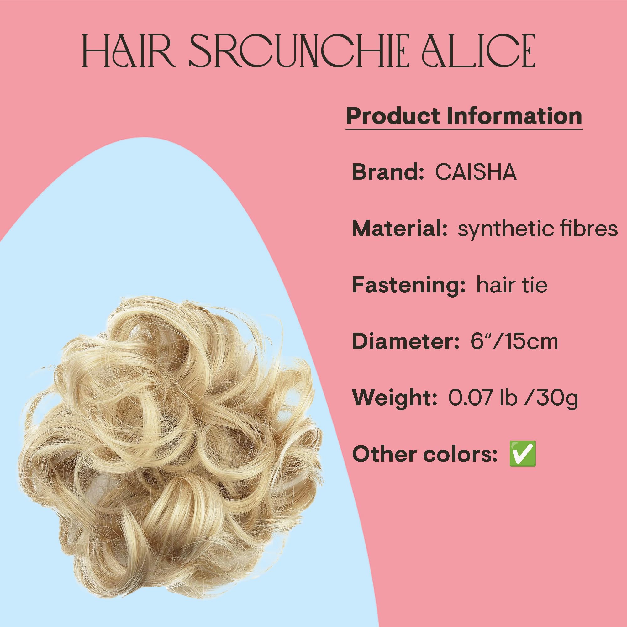 bleach blonde mix 86A/613 G28A : PRETTYSHOP Scrunchie Scrunchy Bun Up Do Hair piece Hair Ribbon Ponytail Extensions Wavy Curly or Messy Verious Colors (bleach blonde mix 86A/613 G28A)