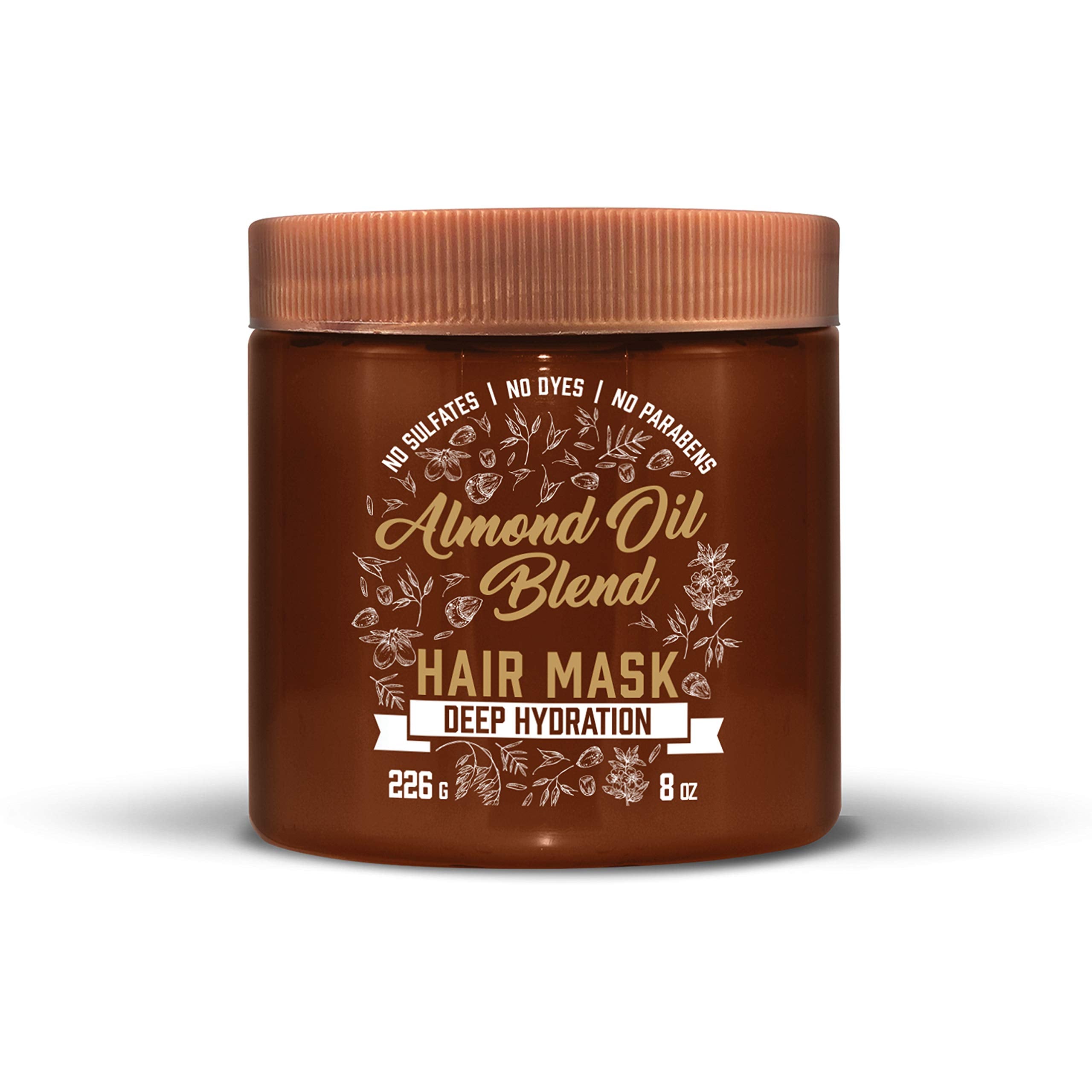 Aveeno Intense Hydration Almond Oil Blend Hydrating Hair Mask Treatment with Avocado Oil and Oat to Repair Dry Damaged Hair, Safe for Color-Treated Hair, Sulfate, Paraben and Dye-Free, 8 Fl Oz