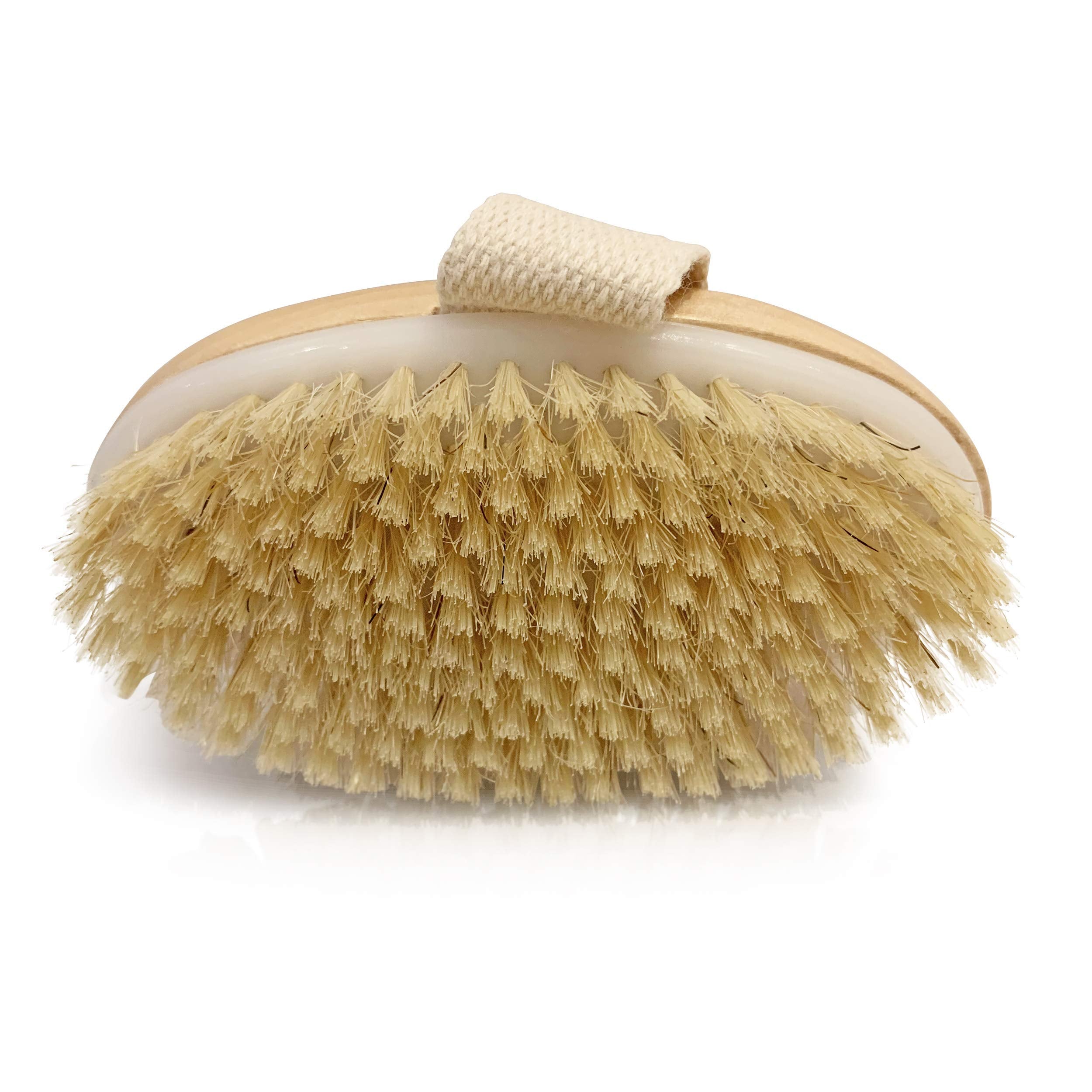 Spiffy Skin Wet and Dry Body Brush Exfoliator - Medium Soft Natural Bristle - Exfoliates Dead Skin - Slows Aging - Reduces Cellulite - Stimulates Lymph and Blood Flow and increases Energy