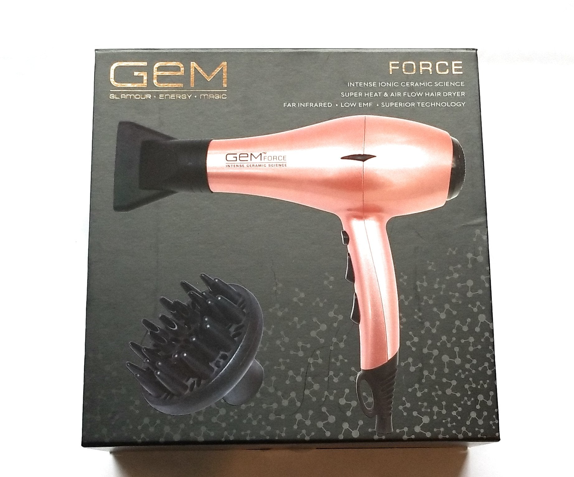 Gem Force Intense Ionic Ceramic Hair Dryer (Rose Gold)