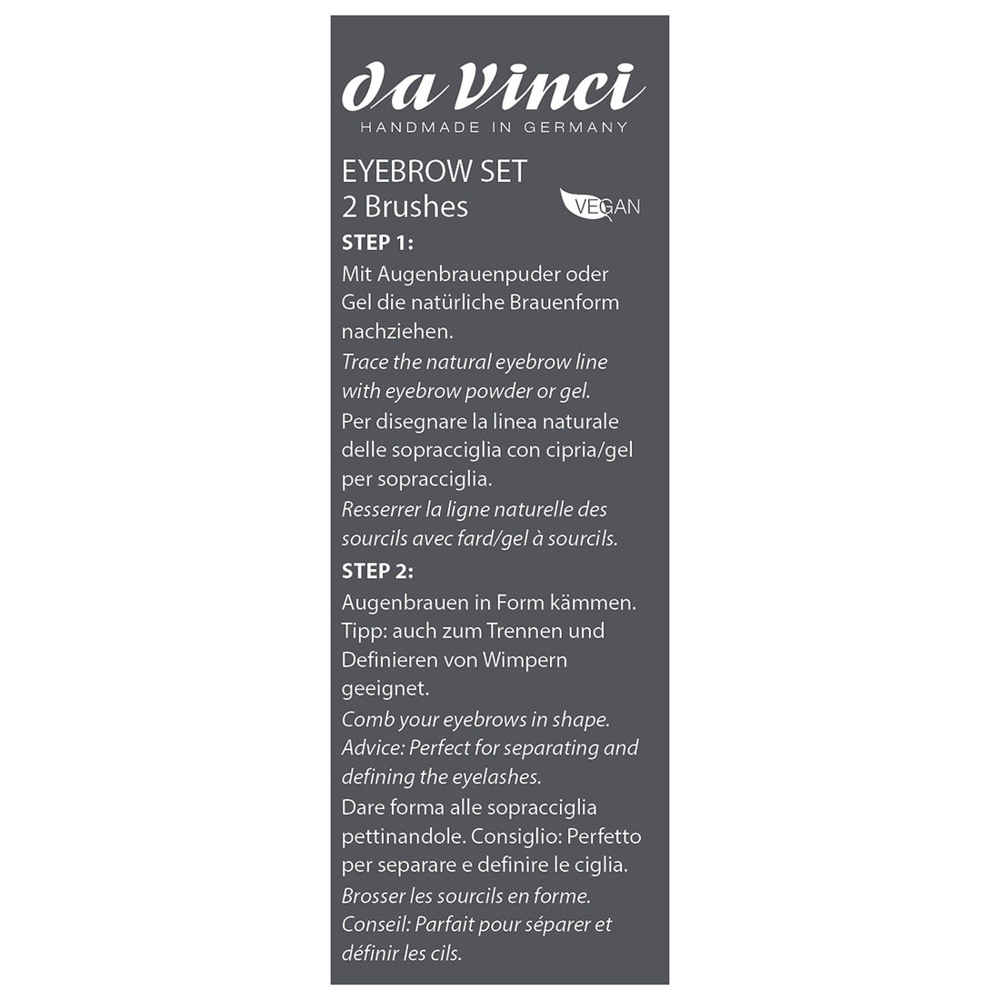 da Vinci Cosmetics Series 4805 Classic Eyebrow & Eyelash Brush Set/Synthetic Fibers, 0.5 Pound