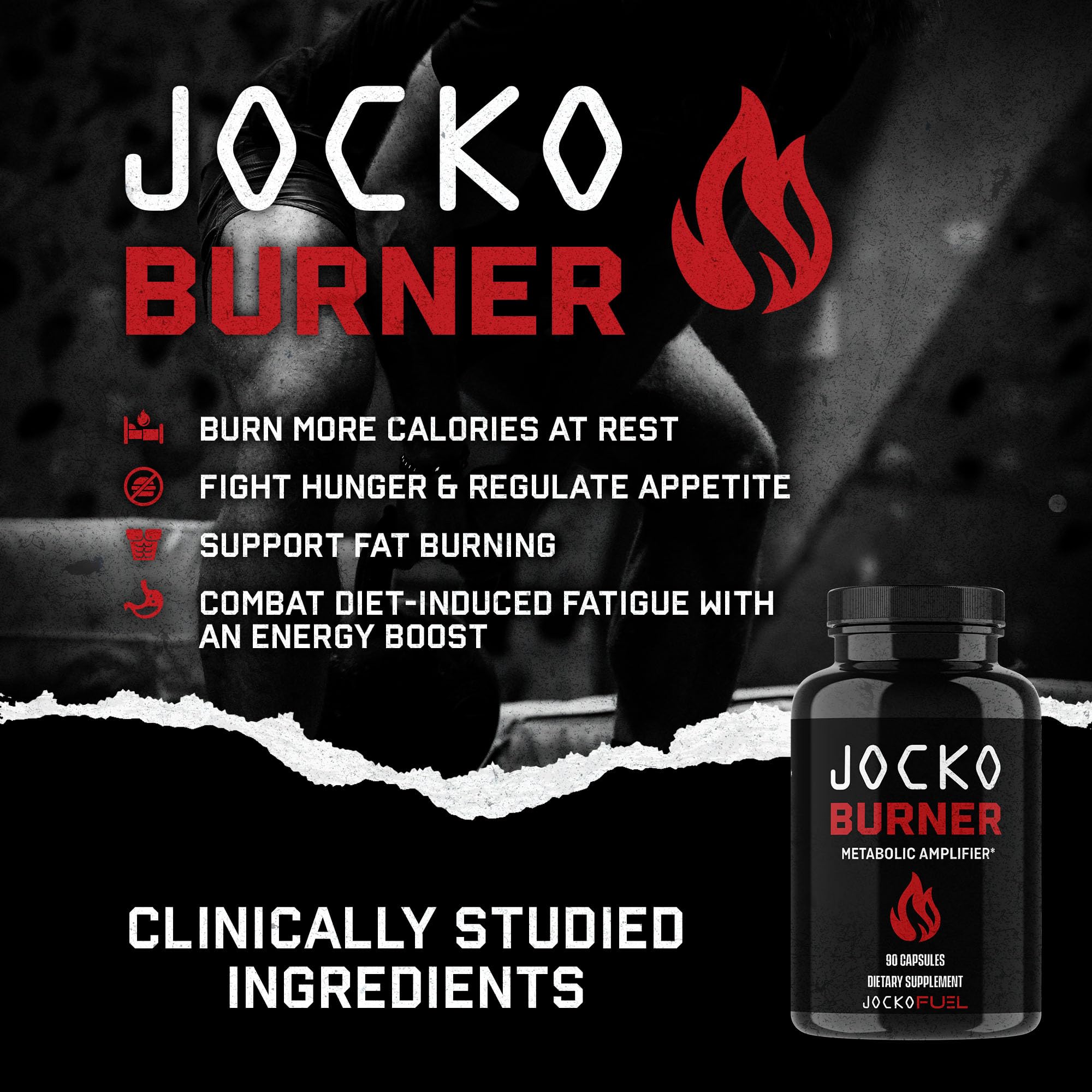 Jocko Fuel Burner for Men & Women - Healthy Weight Support Supplement, Helps Regulate Appetite, & Metabolism Booster - Supports Healthy Metabolism & Increased Thermogenesis 90 Count (30 Day Supply)