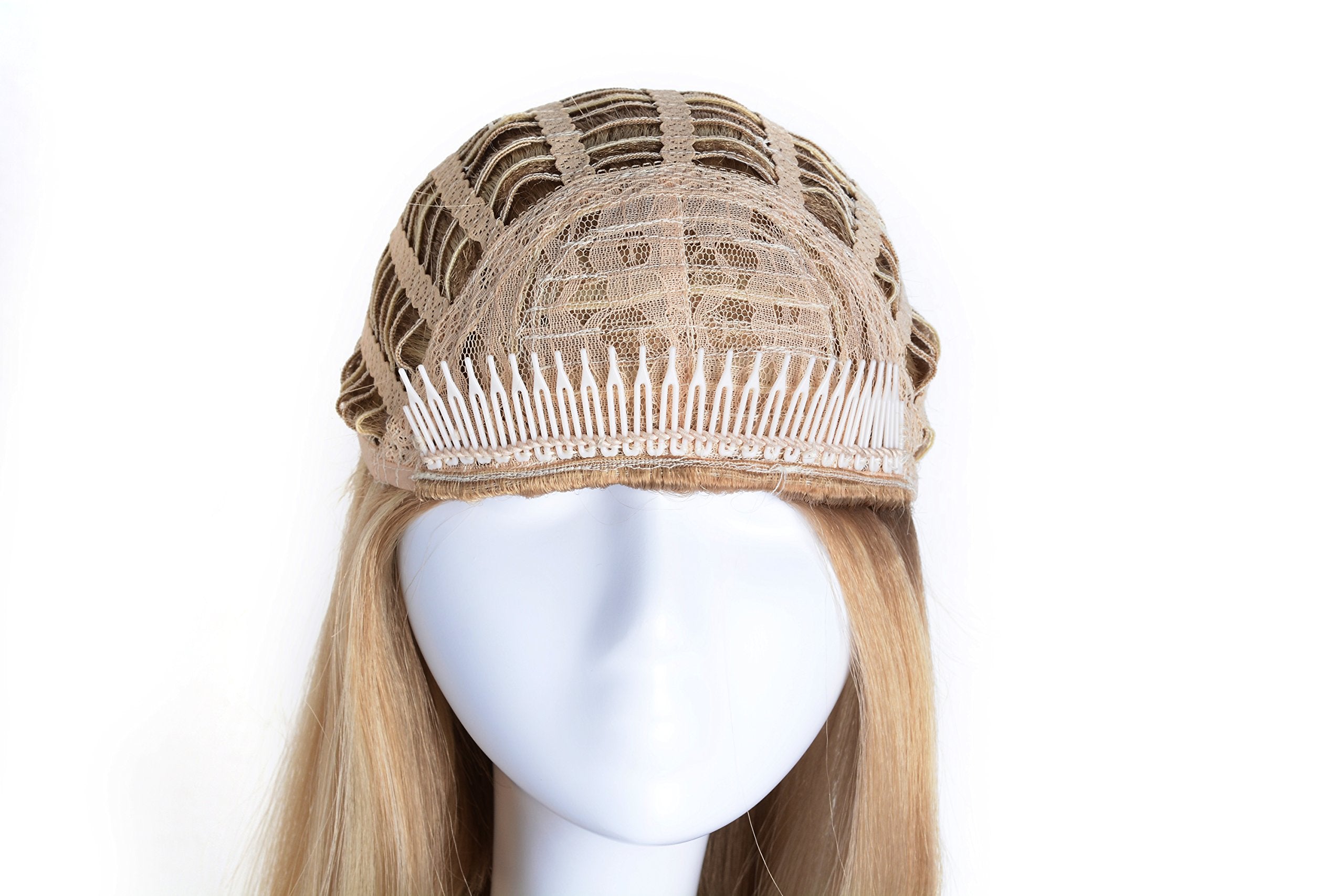 R1488H : OneDor 22 Slight Curly 3/4 Ladies Half Wig Kanekalon Hair Synthetic Wigs with Comb on a mesh head cap (R1488H)