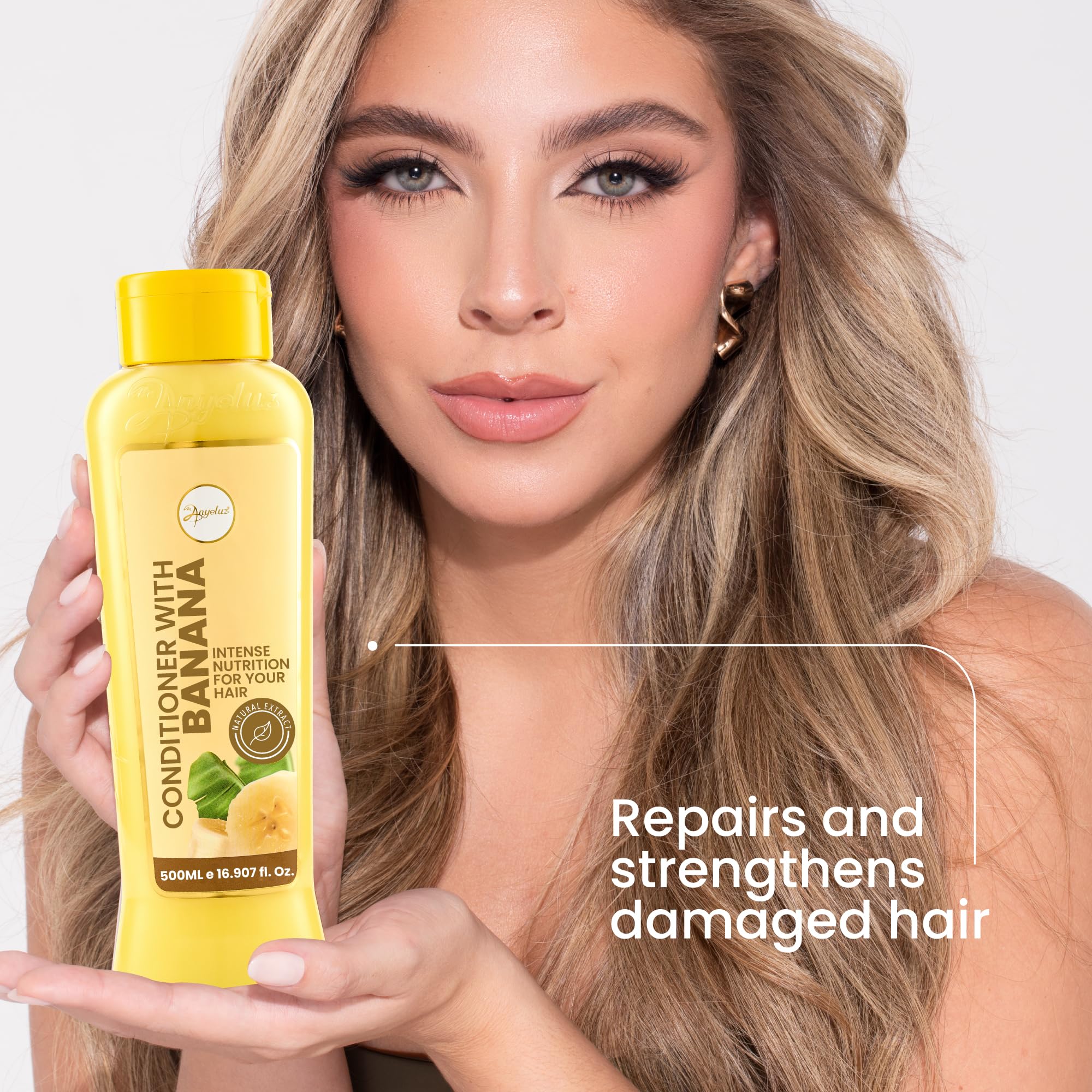 Anyeluz Banana Conditioner - Deep Conditioning with Olive Oil for Fragile and Damaged Hair
