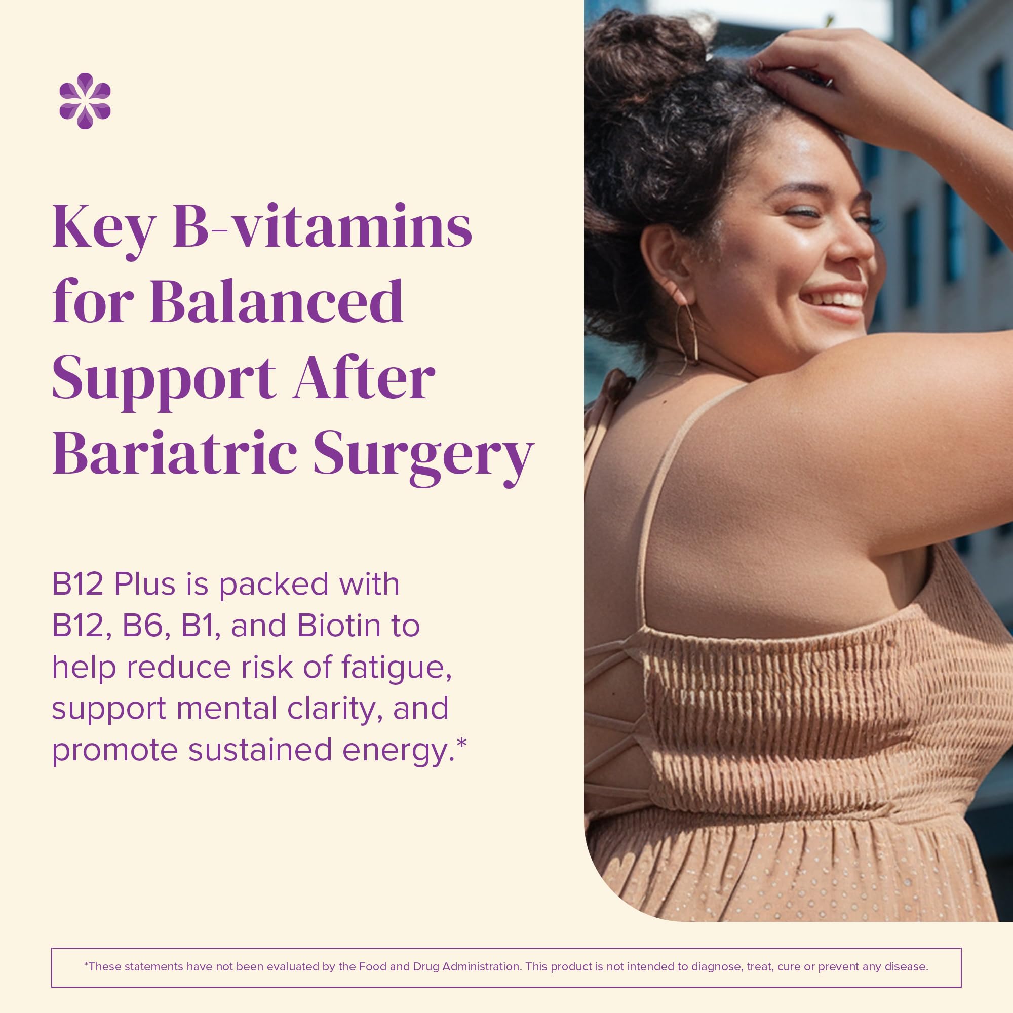 BariMelts Vitamin B12 Plus - 90 Fast-Dissolving Tablets (3-Month Supply) - Sugar-Free Bariatric Vitamins for Women, Includes B12, B6, Folate & Biotin, Natural Cherry Flavor