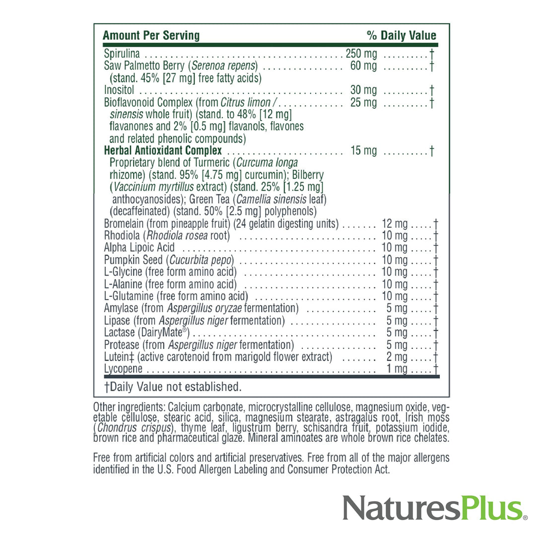 Natures Plus Source of Life Men Multivitamin - 60 Vegetarian Tablets - Whole Food Supplement - Natural Energy Production & Overall Wellbeing for Men - Gluten-Free - 30 Servings
