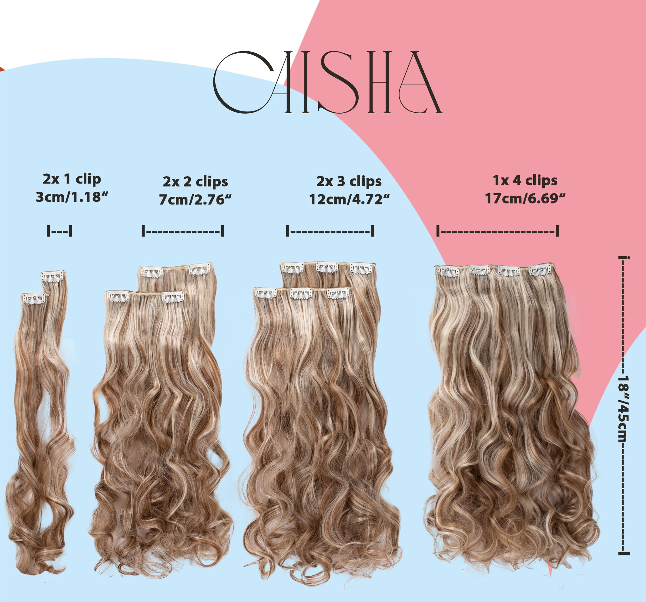 Light blond # 88 CE8d-1 : PRETTYSHOP XXL Full Head Set 7 pcs 24 Clip In Hair Extensions Hairpiece Wavy Heat-Resisting Light blond # 88 CE8d-1