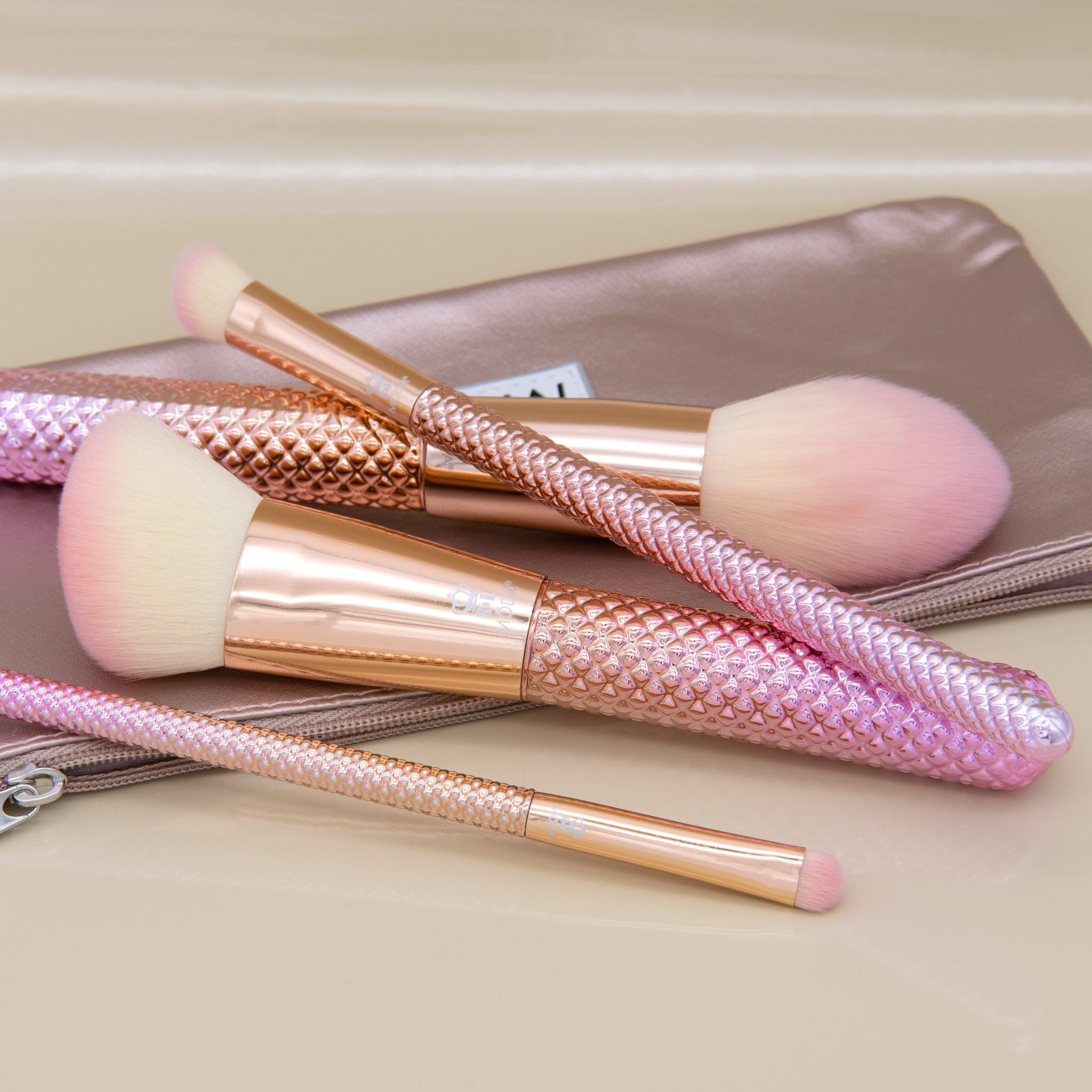 Royal Brush Moda Rose Cosmetic 5 Piece Make Up Complete Kit Brush Set