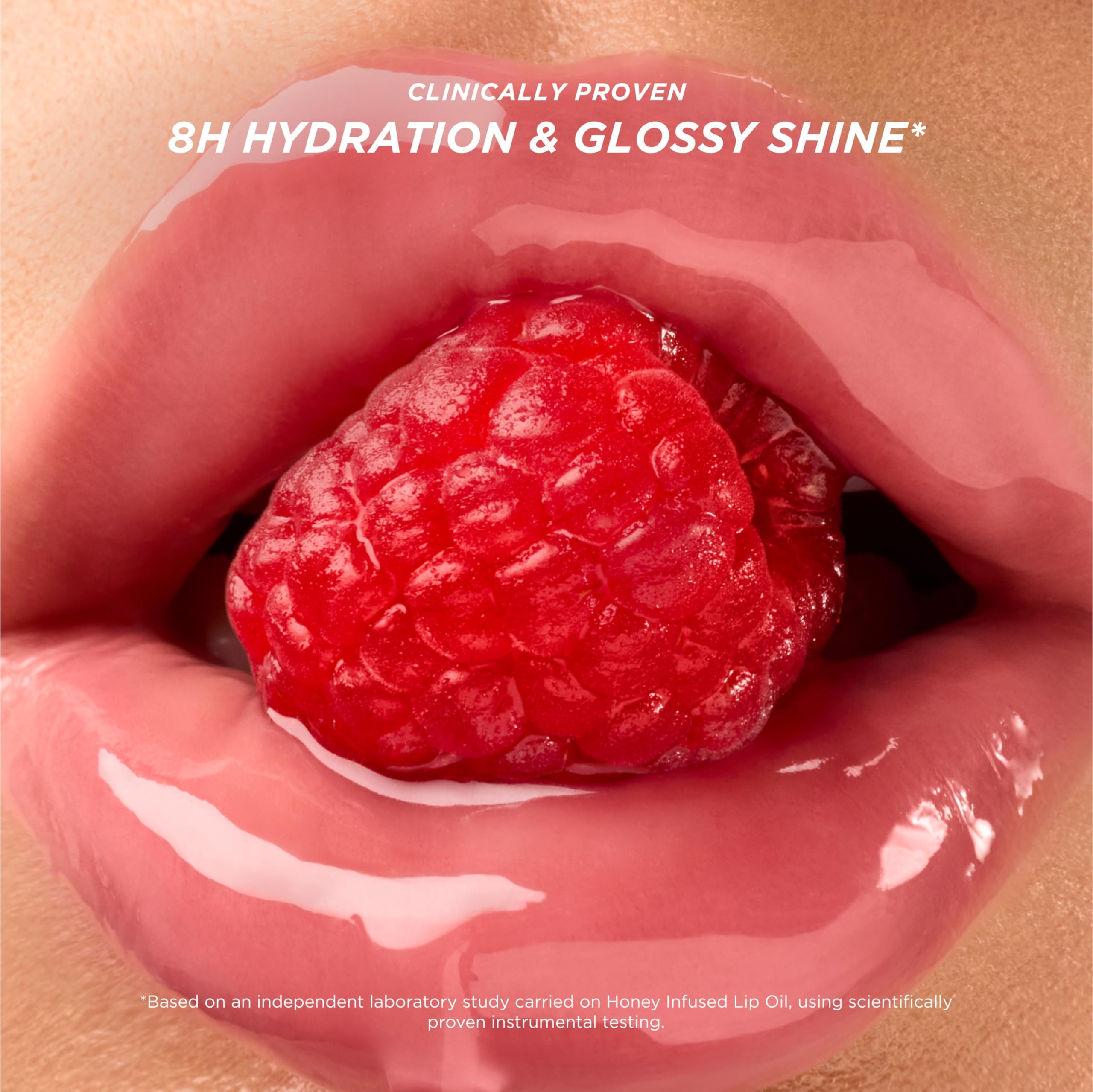 Gisou Honey Infused Hydrating Lip Oil, Nourishing Lip Moisturizer for Dry Lips, 0.27 fl oz (Raspberry Swirl)