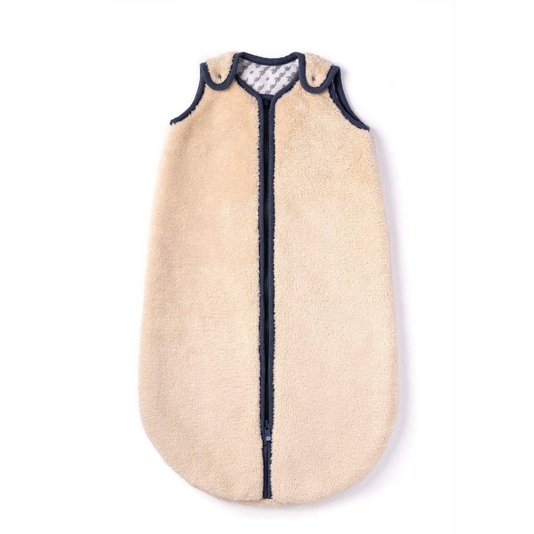 baby deedee Sleep Nest Teddy Baby Sleeping Bag, Oatmeal Navy, Medium (6-18 Month)