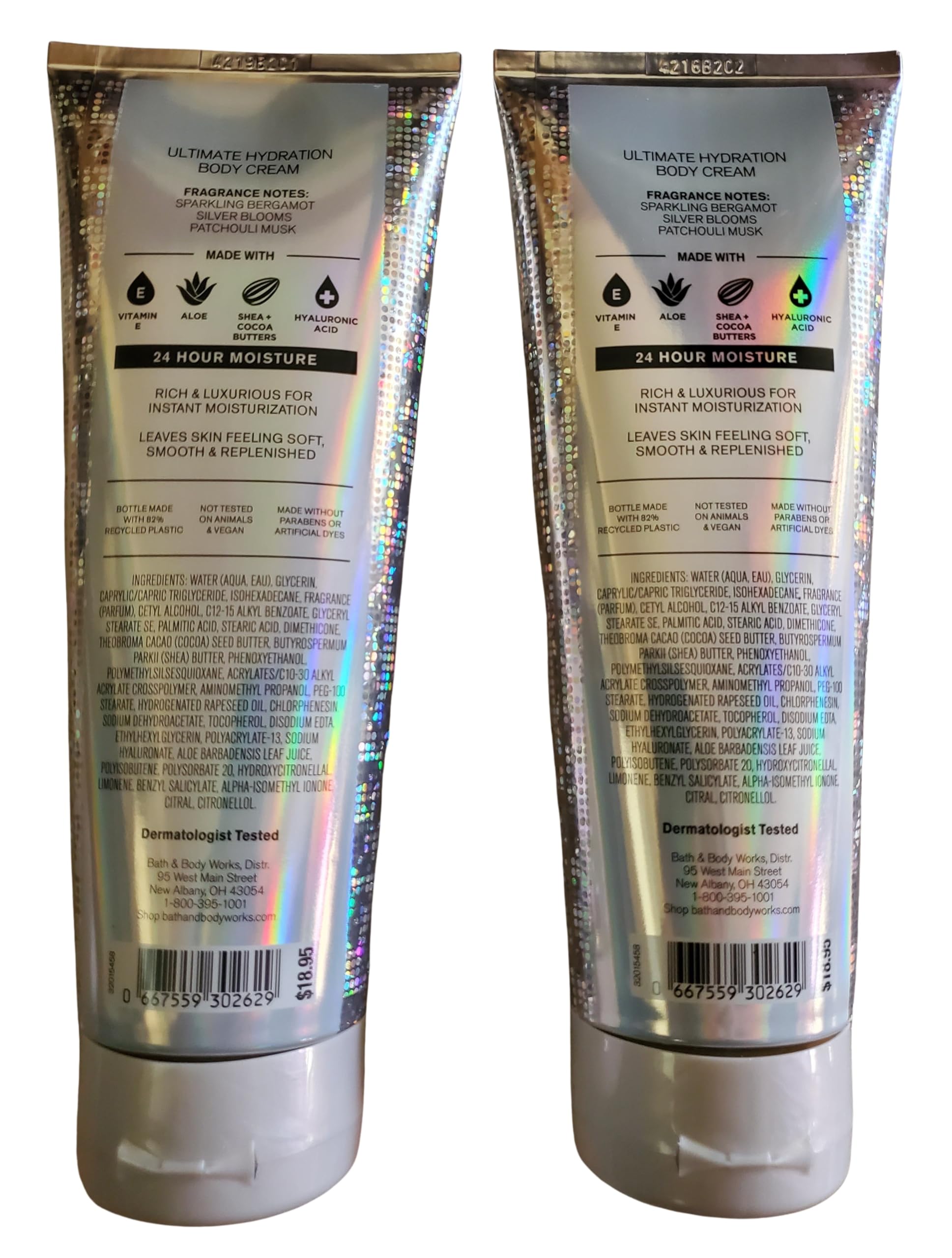 Bath & Body Works Platinum Ultimate Hydration Body Cream 8 Ounces Pack of 2
