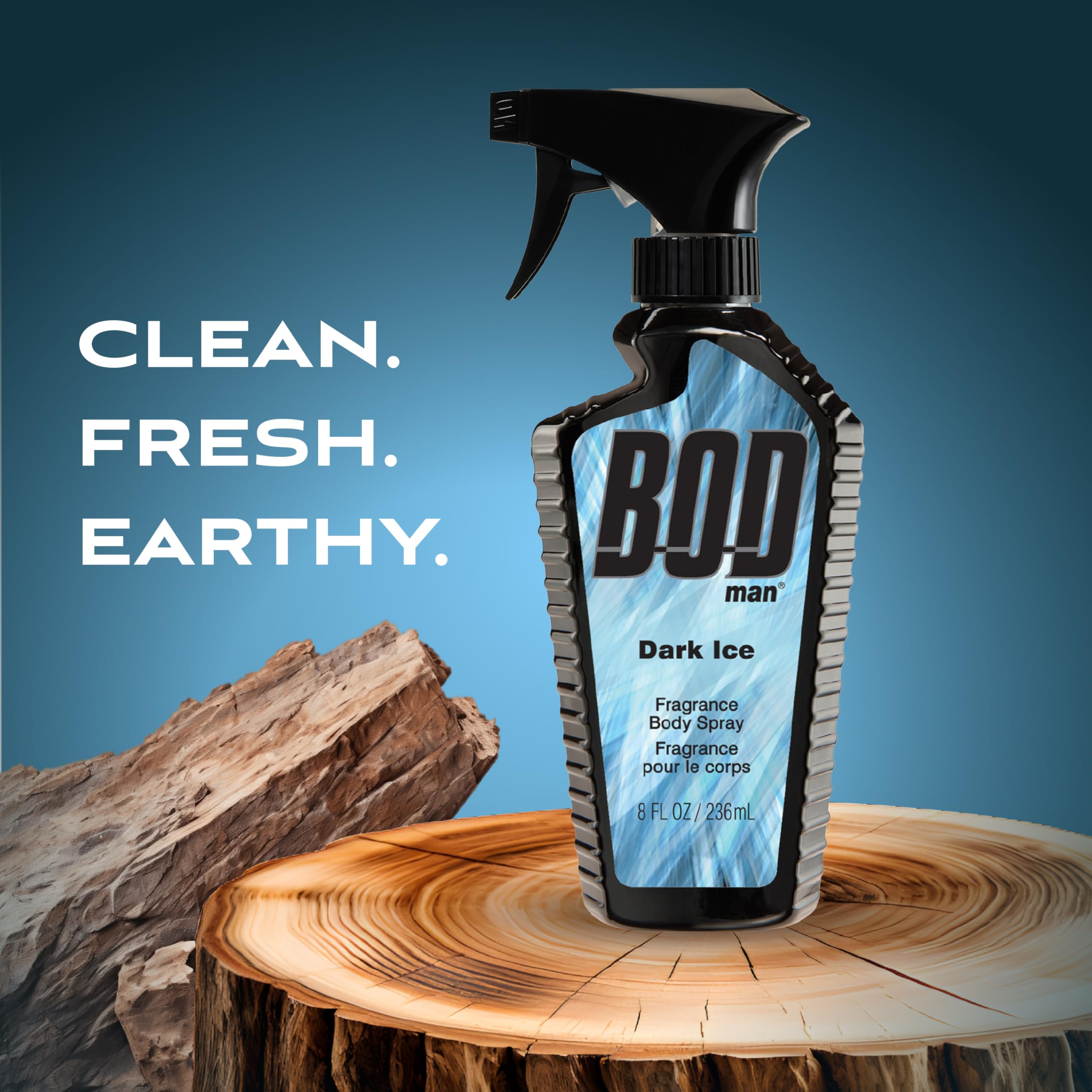 BOD Man Fragrance Body Spray, Dark Ice, 8 Fluid Ounce