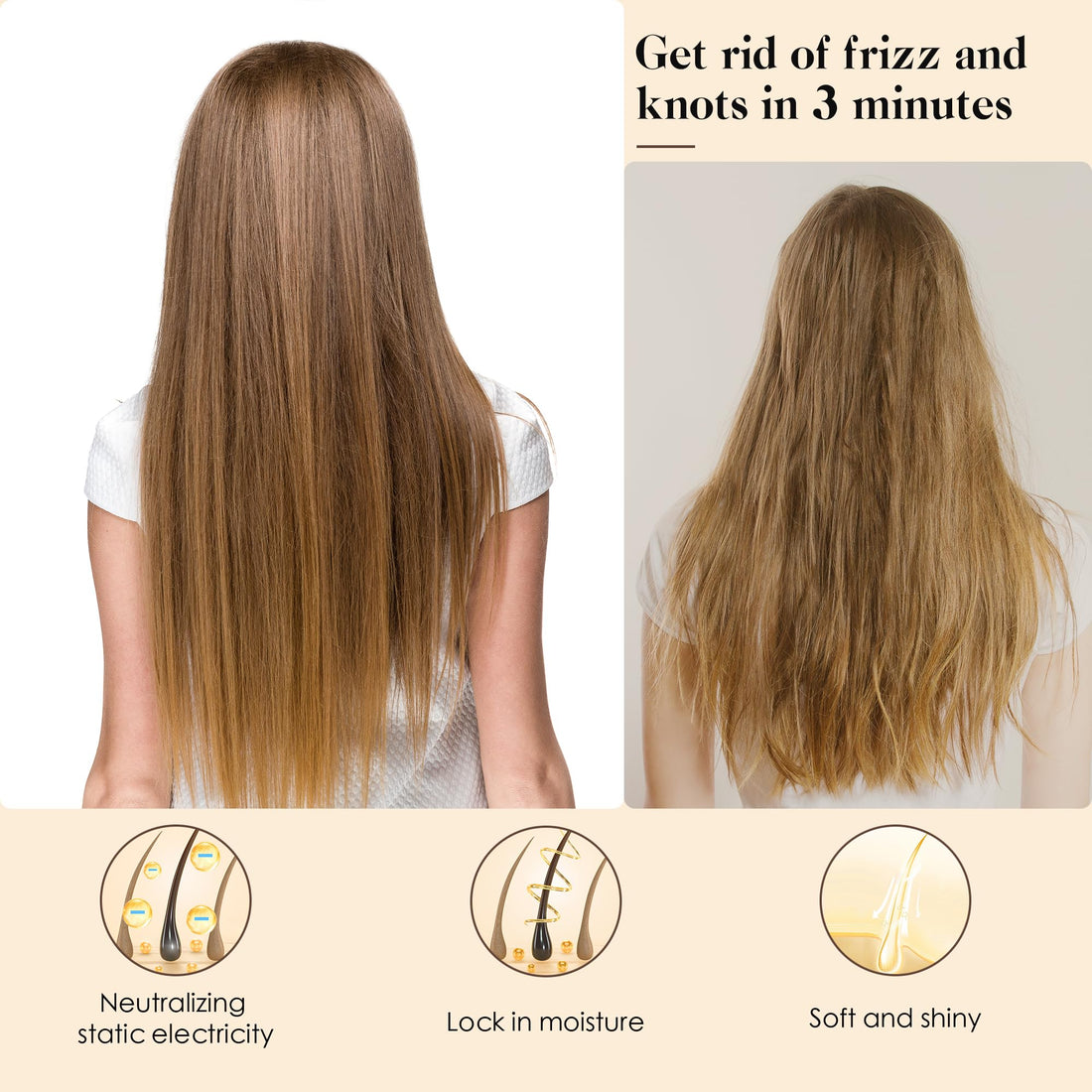 GAINWELL Hair Brush for Hair Growth, Bamboo Bristles Detangling Wooden Paddle Hair Brush for Massaging Scalp, All Hair Types Women Men Kids, Ergonomic Handle, Pointed Bristle