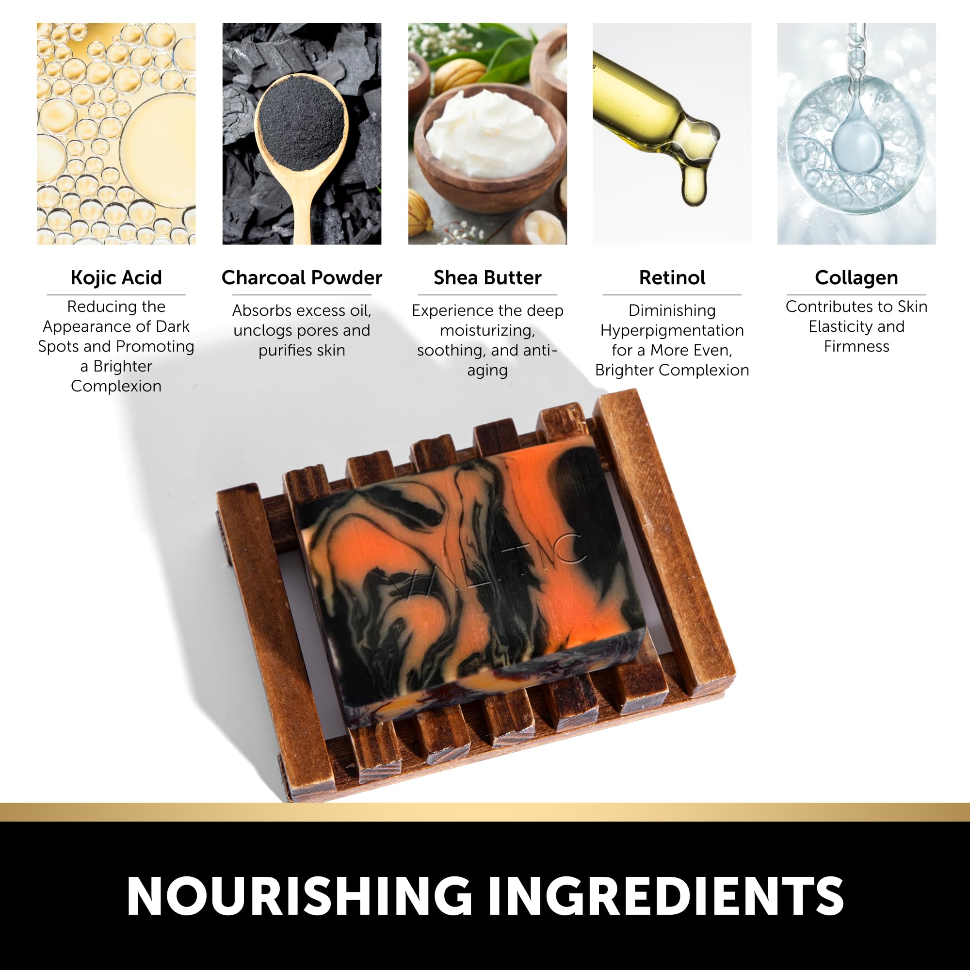 VALITIC Charcoal Kojic Acid Turmeric Black Soap Bar Dark Spot Remover for Body or Face Wash - 2 Pack