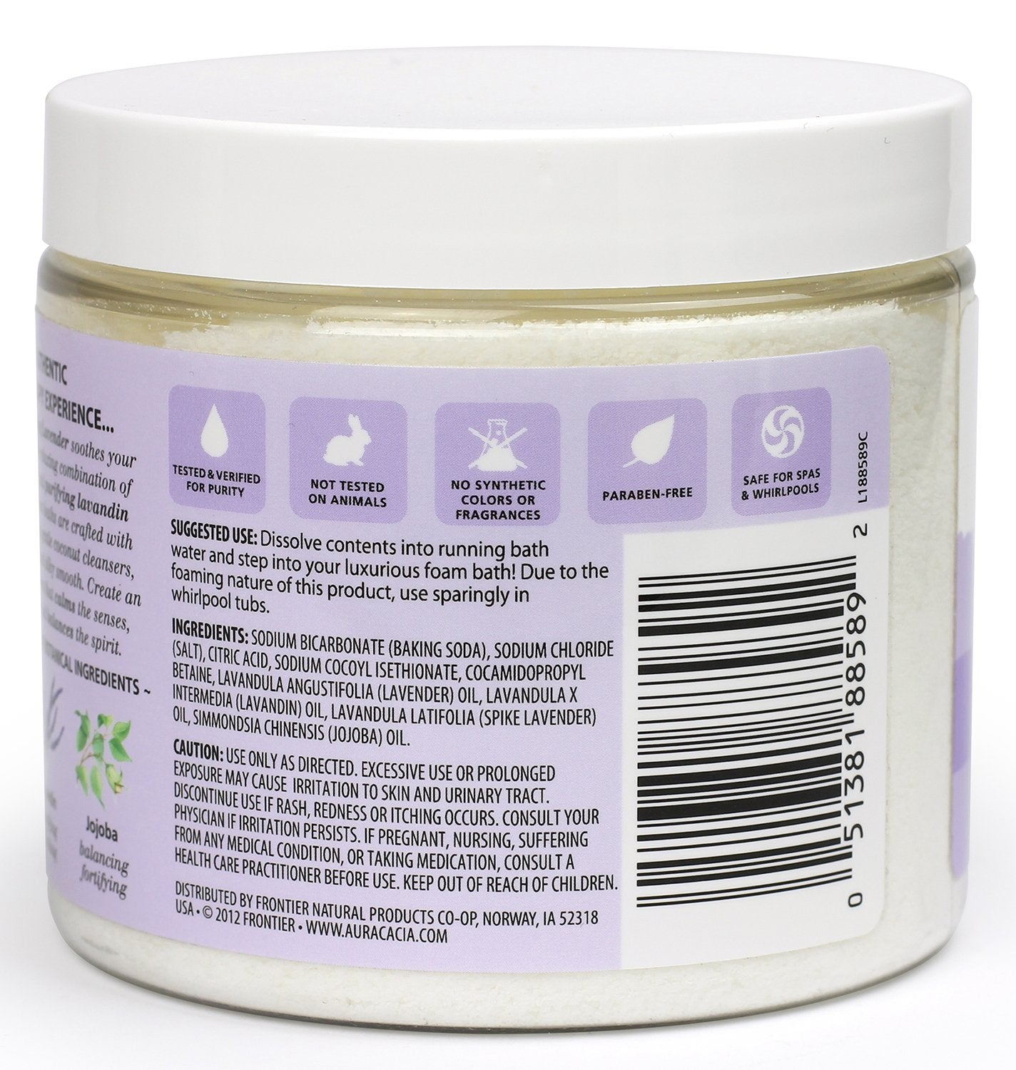 Aura Cacia Aromatherapy Foam Bath, Relaxing Lavender, 14 ounce jar (Pack of 2)