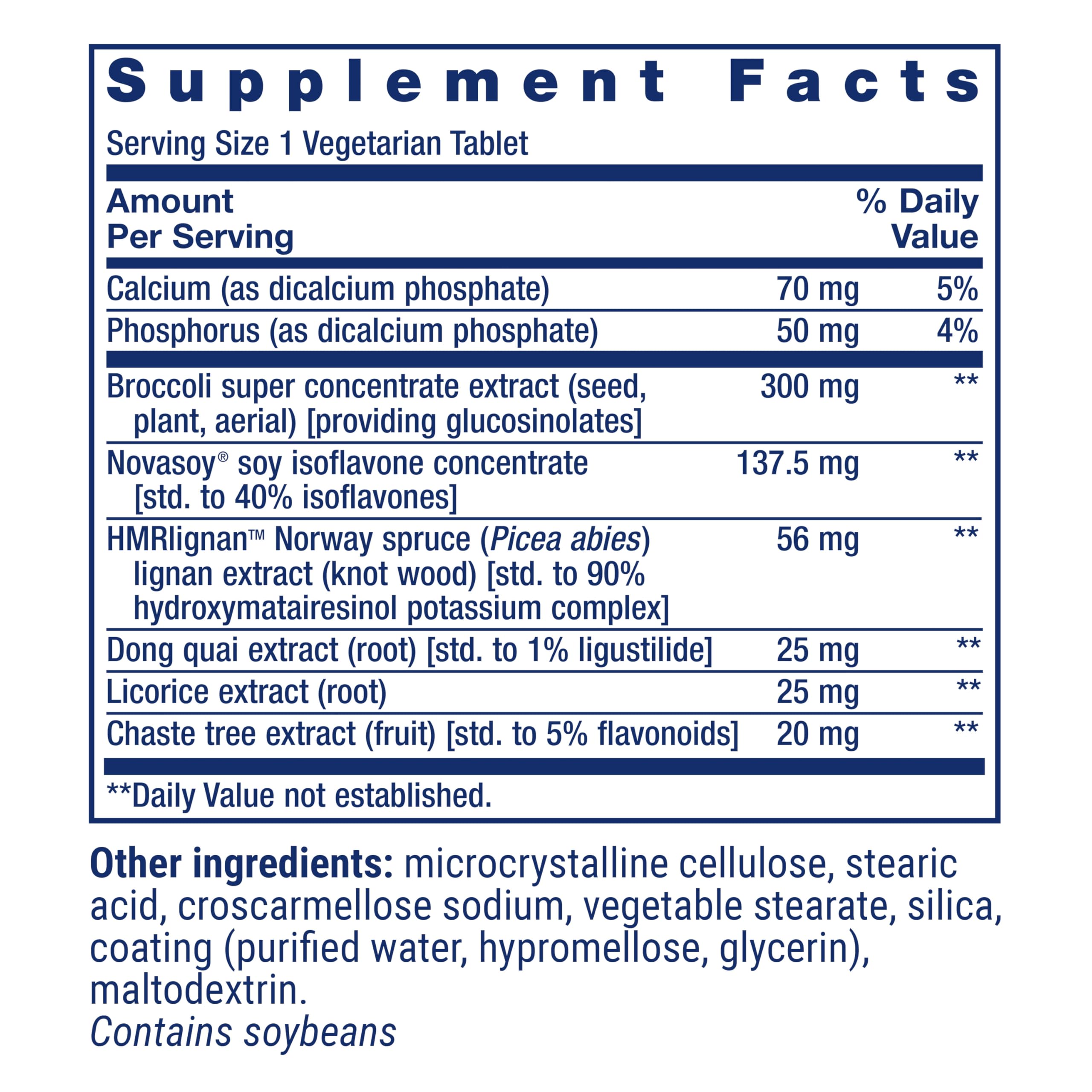 Life Extension Estrogen for Women, Helps Relieve hot Flashes and Night Sweats, Soy isoflavones, Norway Spruce Extract, chasteberry, Hormone-Free, Gluten Free, Non-GMO, Vegetarian, 30 Tablet