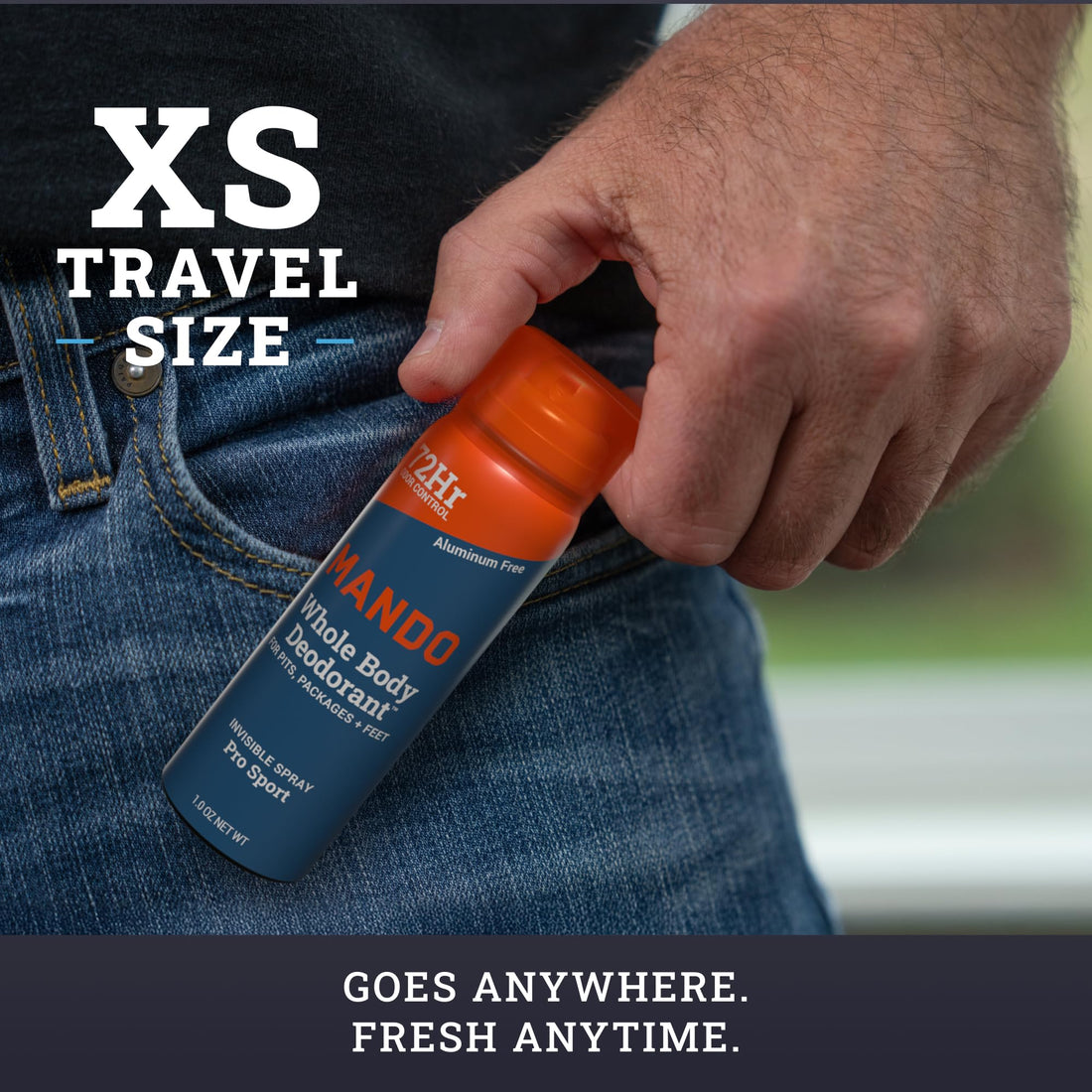 Mando Whole Body Deodorant for Men - Invisible Spray Deodorant (Full Size and Mini) - 72 Hour Odor Control, Aluminum Free, Benzene Free - 3.6 oz and 1.0 oz Cans - Pro Sport Scent
