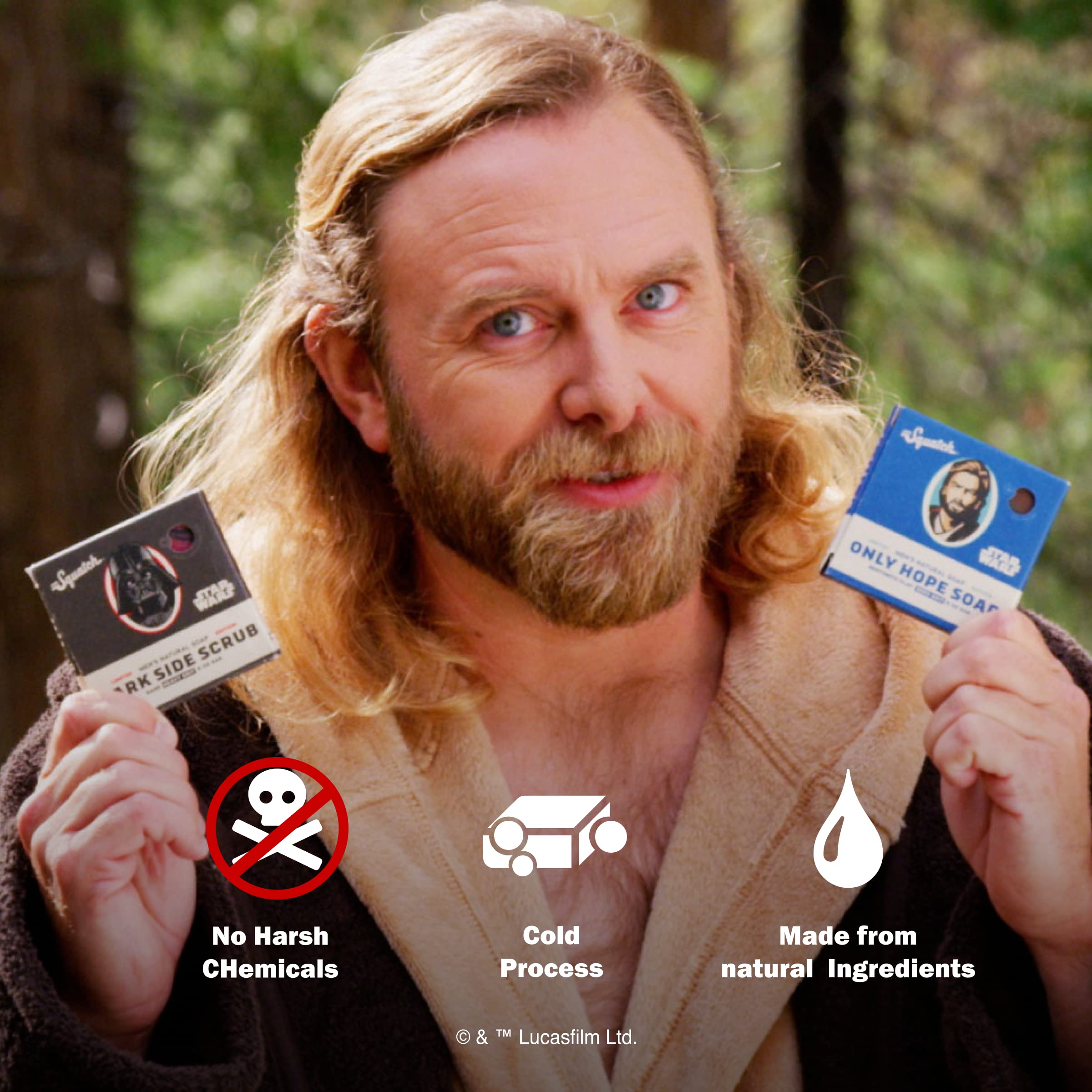 Dr. Squatch Soap Star Wars Soap Episode II - 4 Bar Bundle and Collector’s Box - Legendary Lather, Sinister Scrub, Suds of Darkness, Resistance Rinse