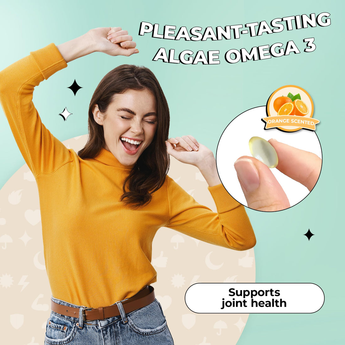 Future Kind Vegan Omega 3 Supplement - Glass Bottle, Carrageenan-Free Algae, DHA & EPA for Joint & Mood Support - 2 Month Supply for Kids & Adults