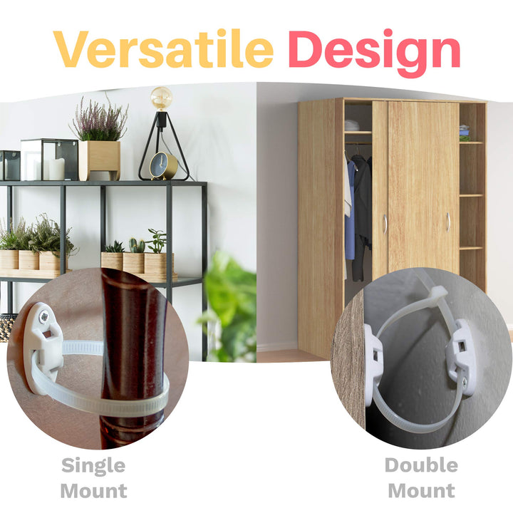 Inaya 12 Pack Furniture Anchors for Baby Proofing, Bookshelf Anchors to Wall, Dresser Wall Safety Anchor,Heavy-Duty Anti-Tip Furniture Straps for Cabinets, Closets, Bookshelf and TVs