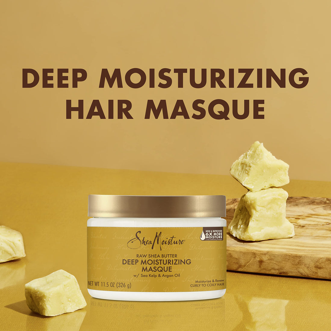 SheaMoisture Raw Shea Butter Deep Moisturizing Hair Masque, 11.5 fl oz - Deep Conditioner for Curly Hair to Moisturize and Renew, Sustainable, Organic, Cruelty-Free