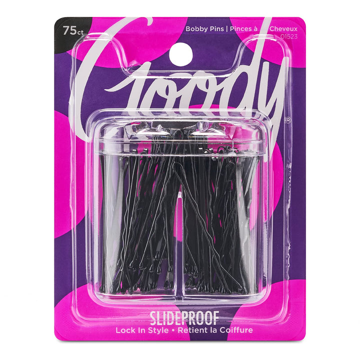 GOODY - Black Bobby Pins in Magnetic Box - 75 Count