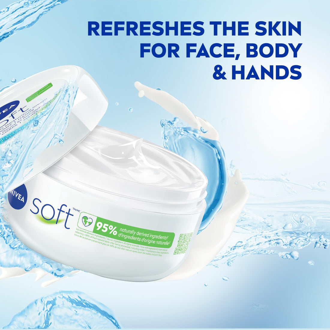 Nivea Soft Refreshingly Soft Moisturizing Creme with Jojoba Oil and Vitamin E, 6.8-Ounce Tubs (Pack of 4)