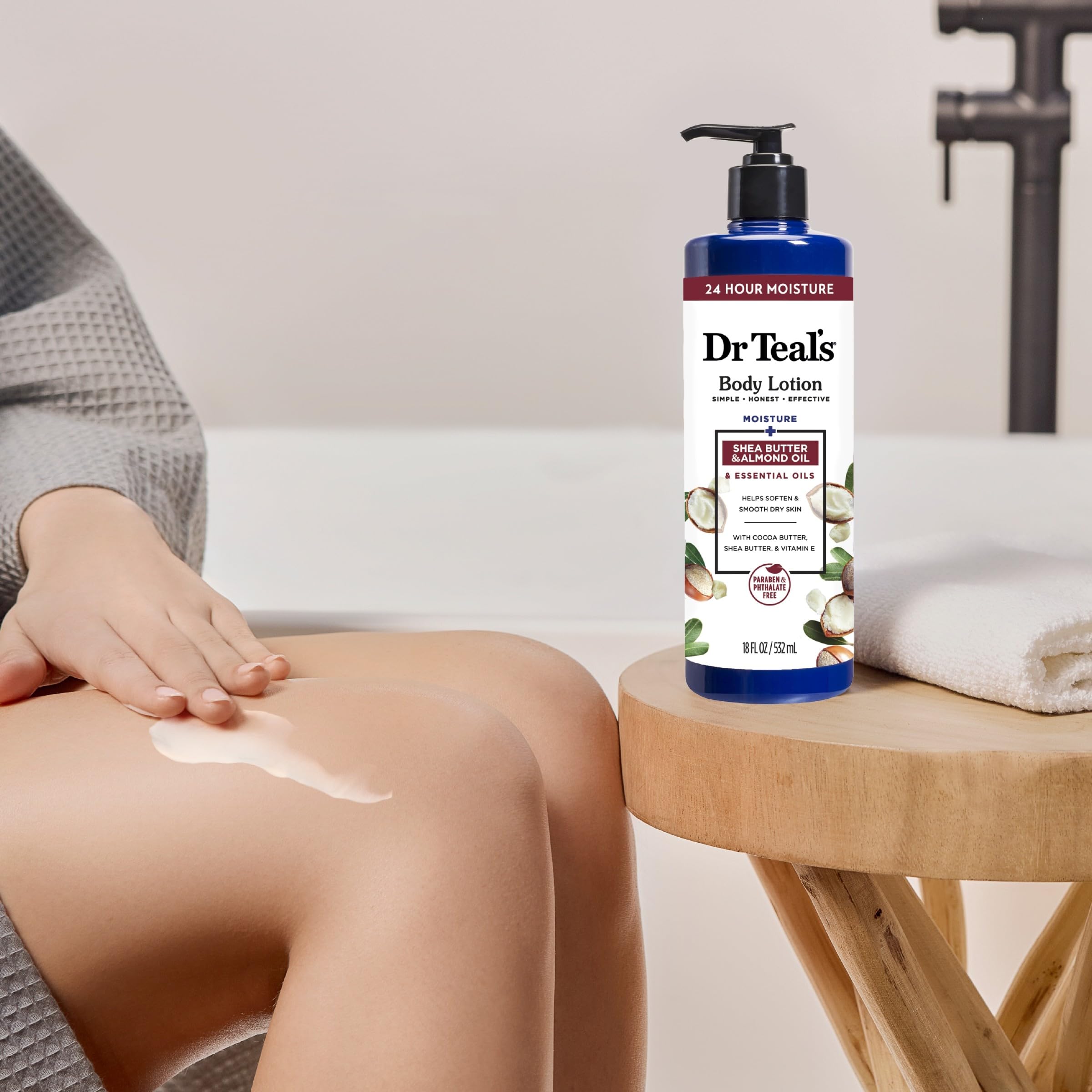 Dr Teal's Body Lotion, Shea Butter & Almond, 18 oz (Pack of 3)