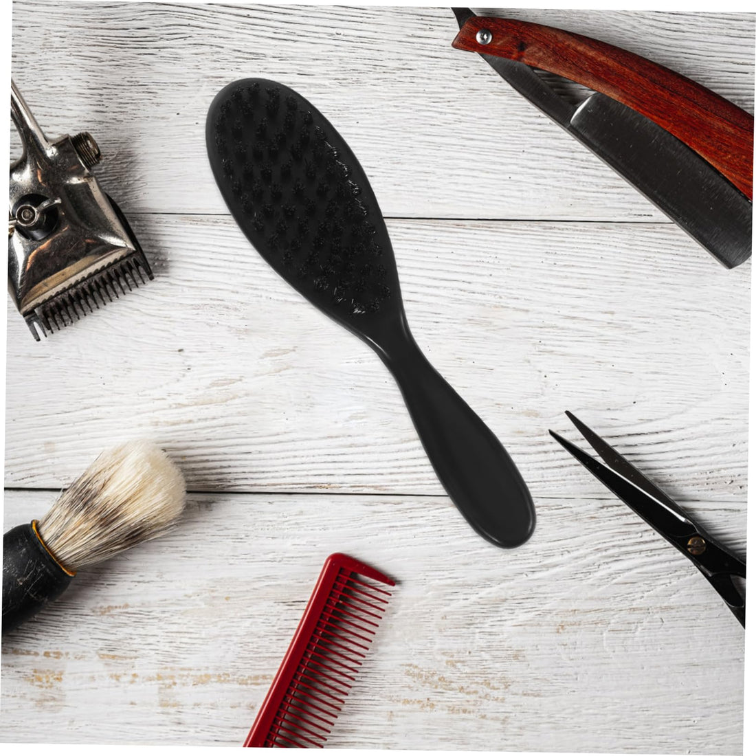 Mikinona 4pcs Beard Brush Cleaning Brush Tools Beard Shaving Brush Beard Care Brush Neck Duster Brush Barber Shop Brush Tool Bristle Brush Face Brush Wood Hair Dust Brush Man