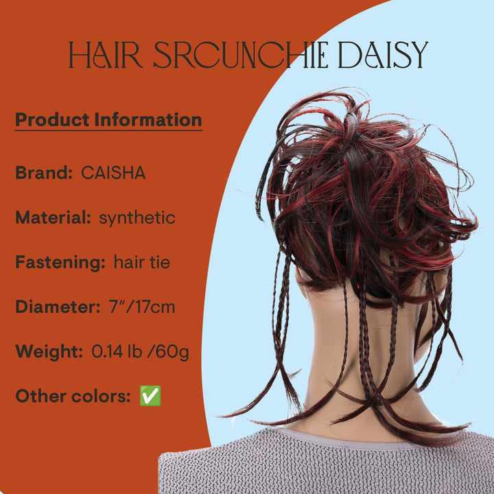 Red Dark Brown Mix #2H113A G28D: Prettyshop Hairpiece Hair Rubber Scrunchie Scrunchy Updos Voluminous Wavy Messy Bun Red Dark Brown Mix #2H113A G28D