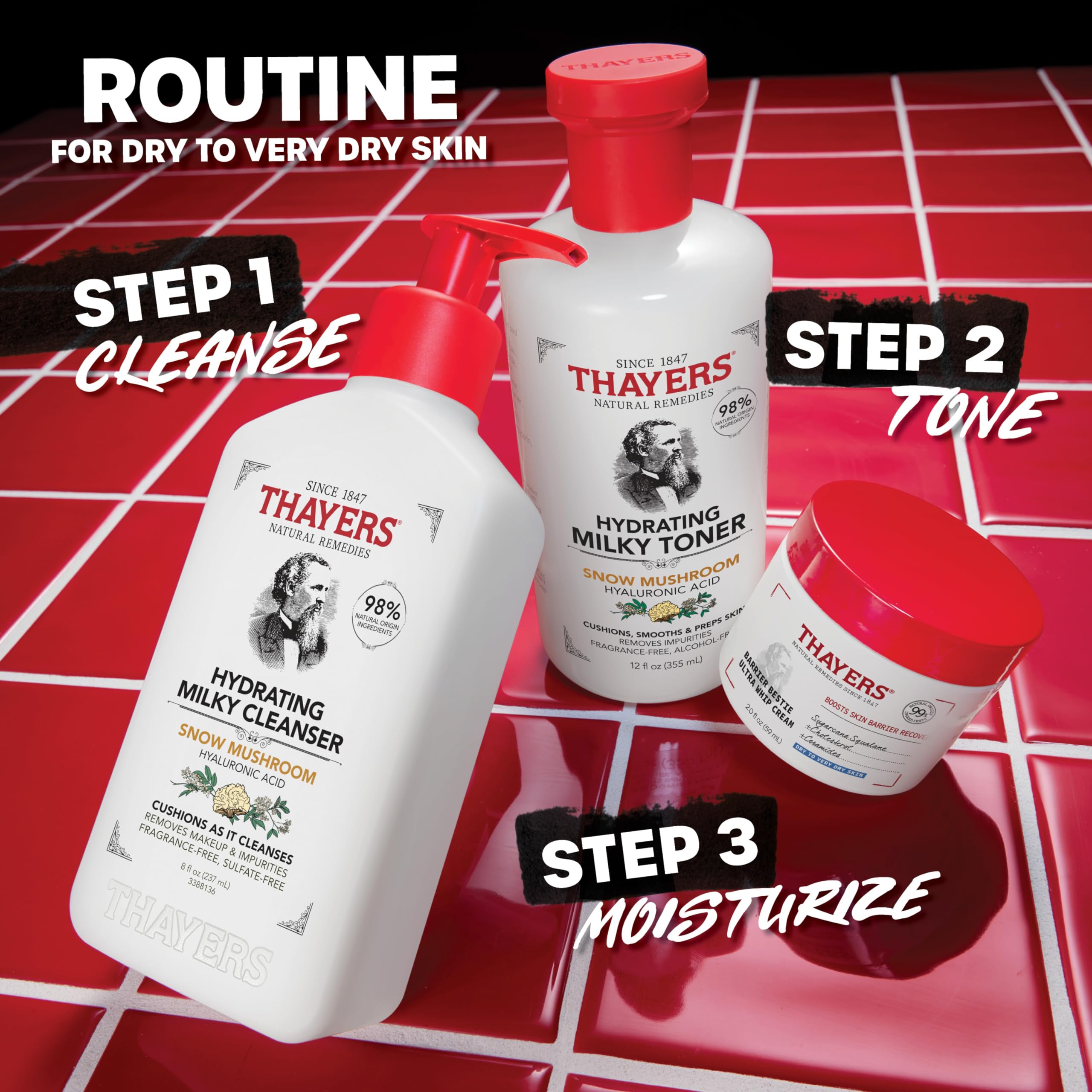 THAYERS Barrier Bestie Ultra Whip Face Cream, Moisturizer with Sugarcane Squalane and Ceramides, Skin Care for Dry to Very Dry Skin, 2.0 Oz