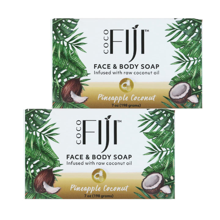 Organic Fiji Coconut Oil Soap, For Face and Body, Pineapple Coconut, 7-Ounce by Organic Fiji