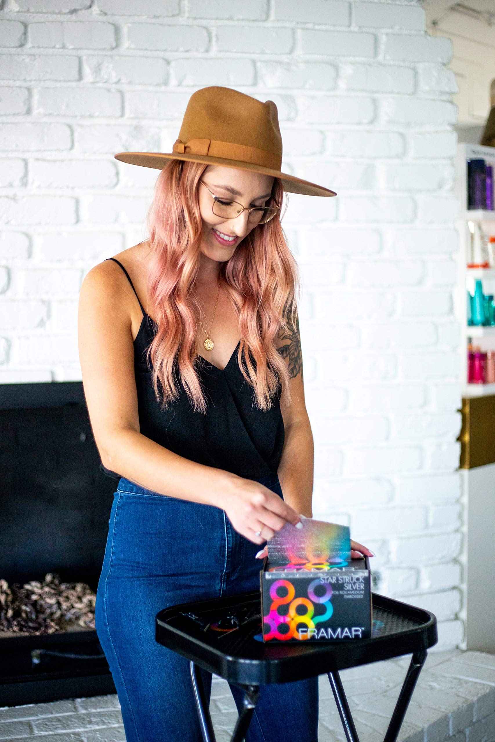 Framar Star Struck Silver Embossed Roll Aluminum Foil, Hair Foils For Highlighting - Medium 320 ft