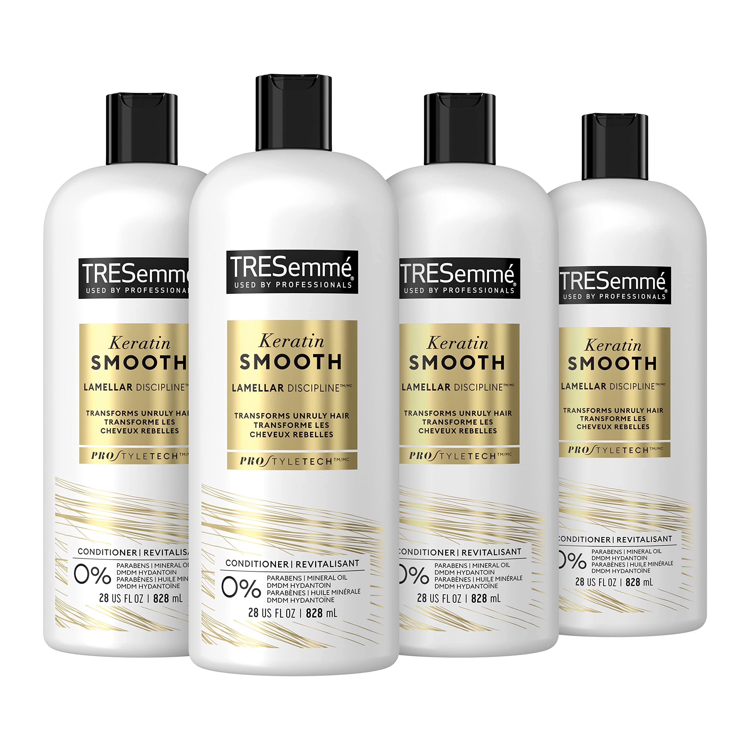 TRESemmé Keratin Smooth Conditioner 4 pack for Frizzy Hair, Formulated with Lamellar-Discipline, 28 Fl Oz