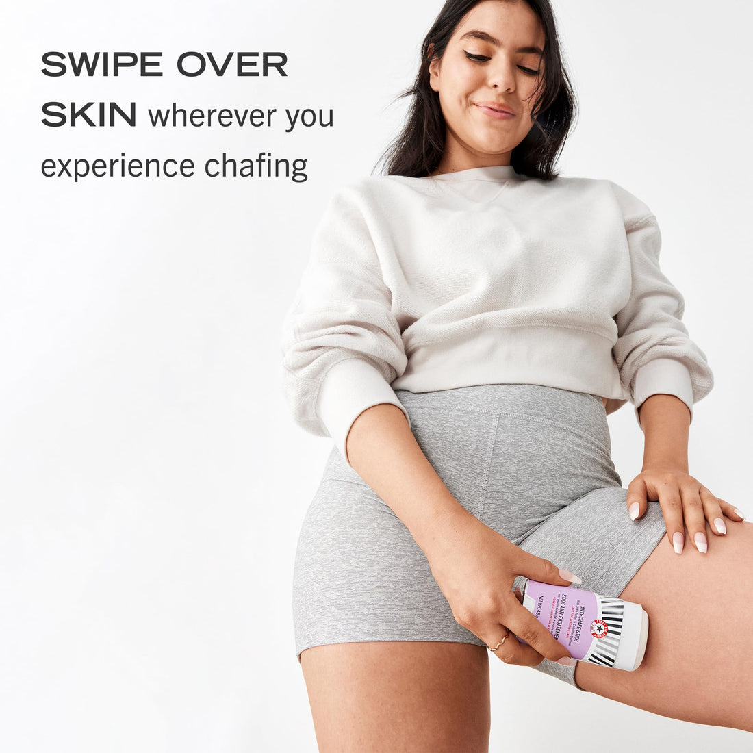 First Aid Beauty - Anti-Chafe Stick with Shea Butter and Colloidal Oatmeal, Clear Sweat-Resistant Chafe Guard Keeps Skin Comfortable for 10K Steps, Safe for Sensitive Skin, Vegan, Cruelty Free, 1.7 oz