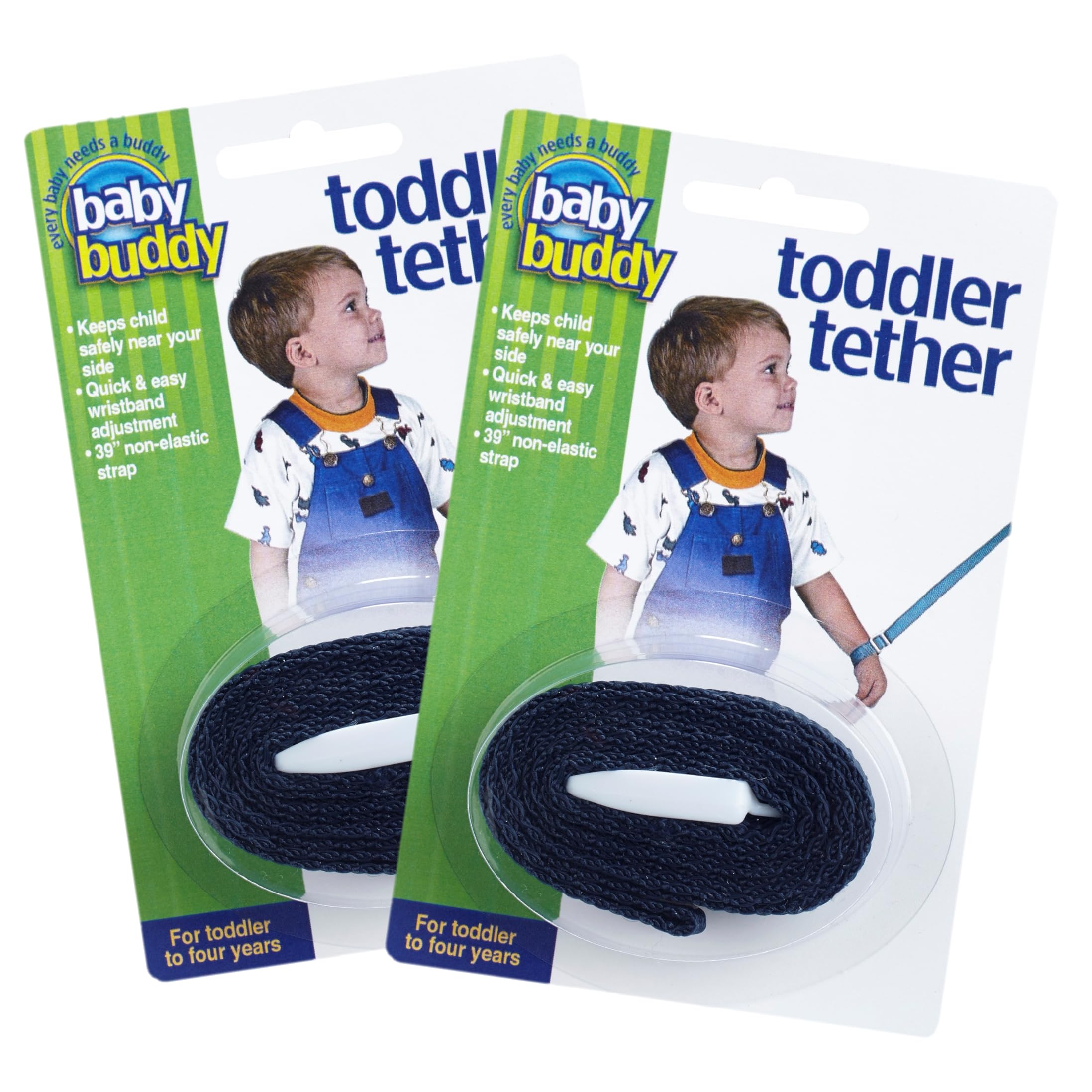 Baby Buddy Toddler Tether, Child Safety Leash, Toddler Travel Essential, Child and Baby Tether Strap for Walking, Safety Walking Guide for Children and Parents, Navy, 2 Count